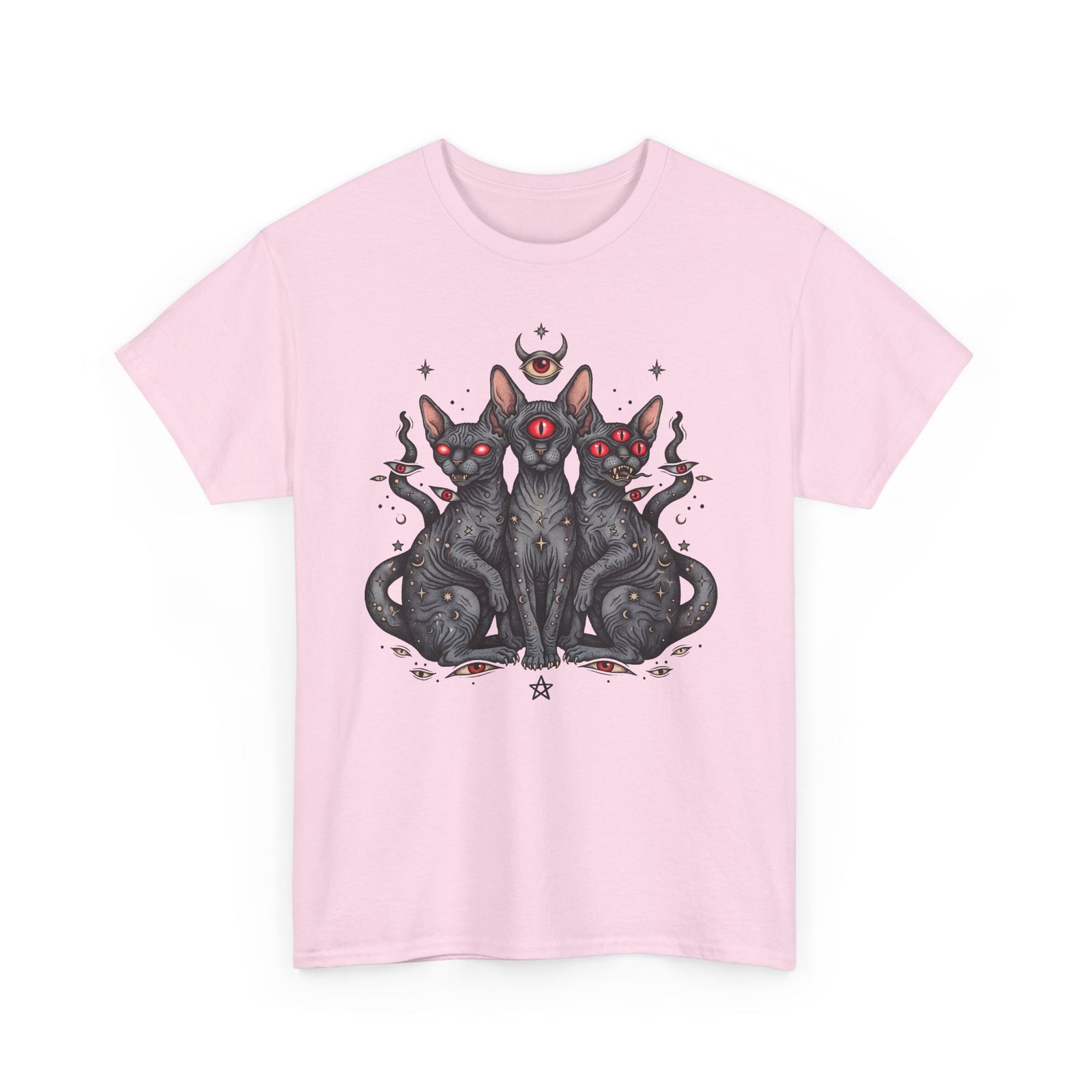 Occult Sphynx Trinity Shirt — Gothic Esoteric Hairless Cat T-Shirt
