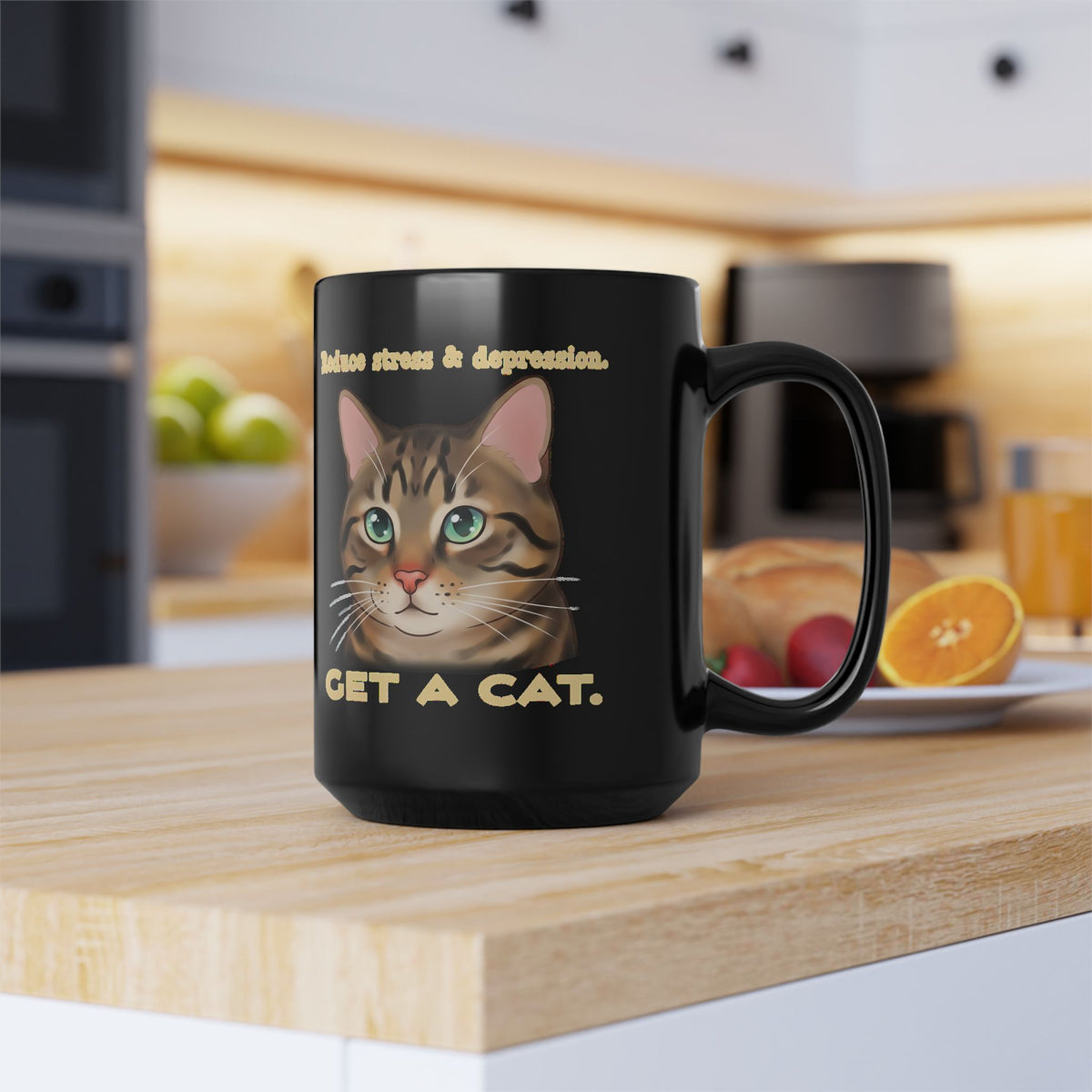 Get a Cat Black Mug — Cute Cat Lover Mug