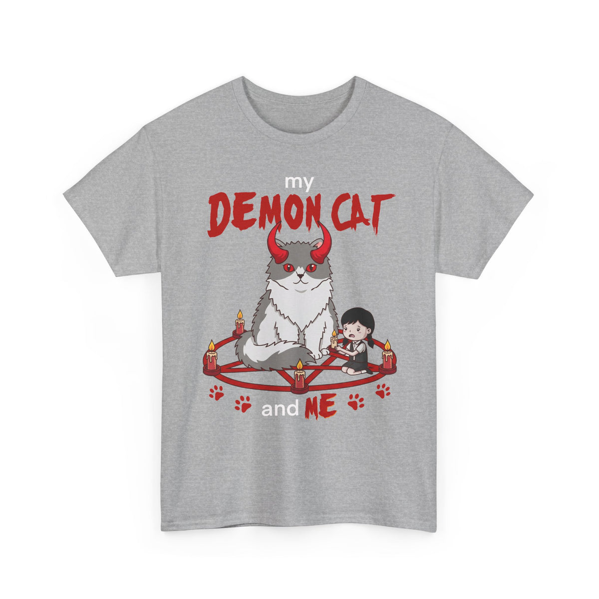 My Demon Cat T-Shirt — Cute Spooky Cat Graphic Tee for Cat Lovers & Halloween