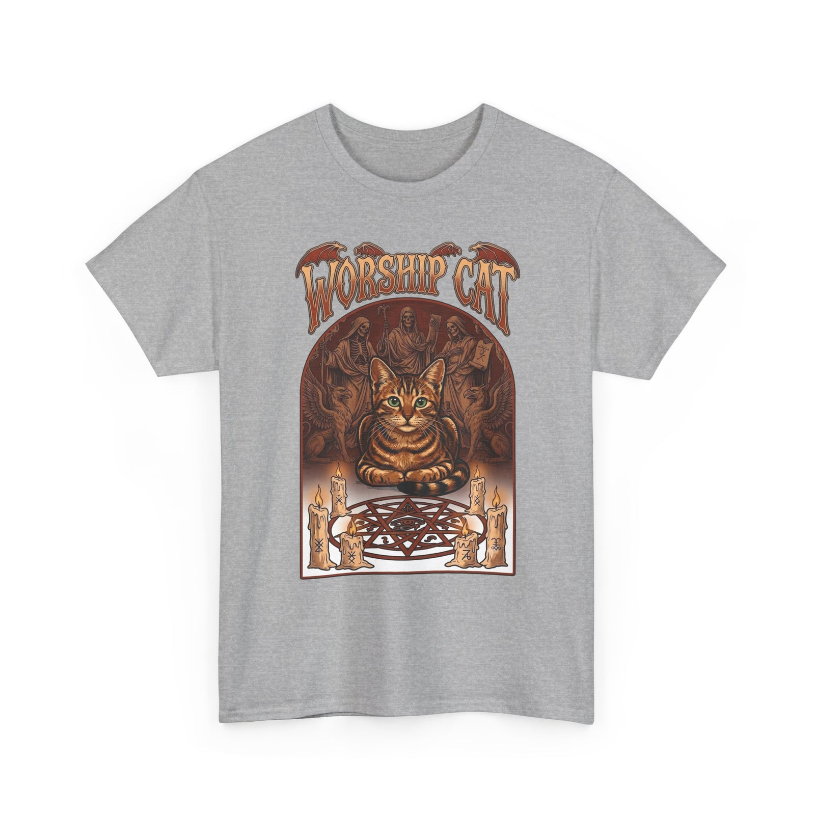 Worship Cat T-Shirt — Cute Cat Faith Graphic Tee