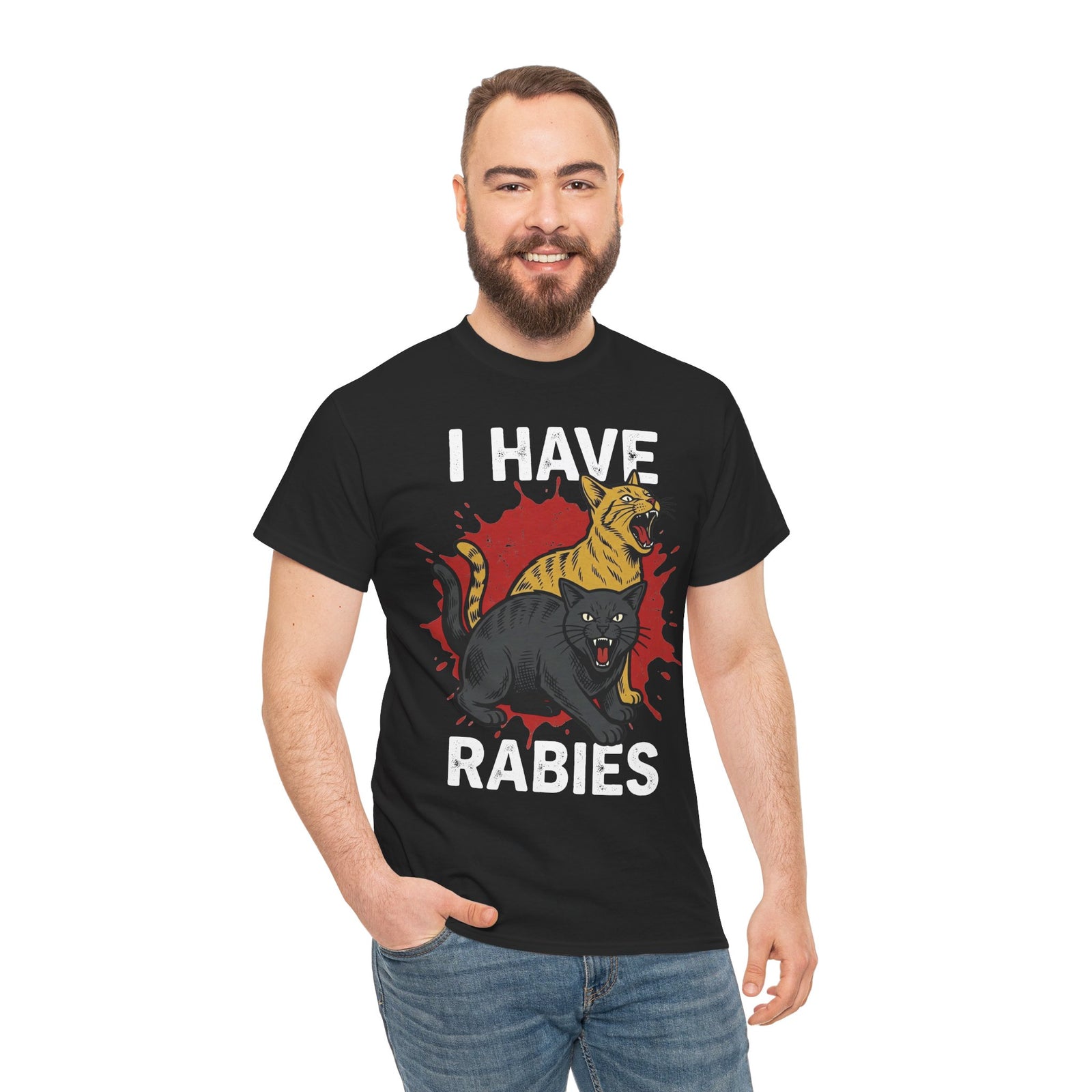 I Have Rabies T-Shirt — Funny Scared Cat Graphic Tee