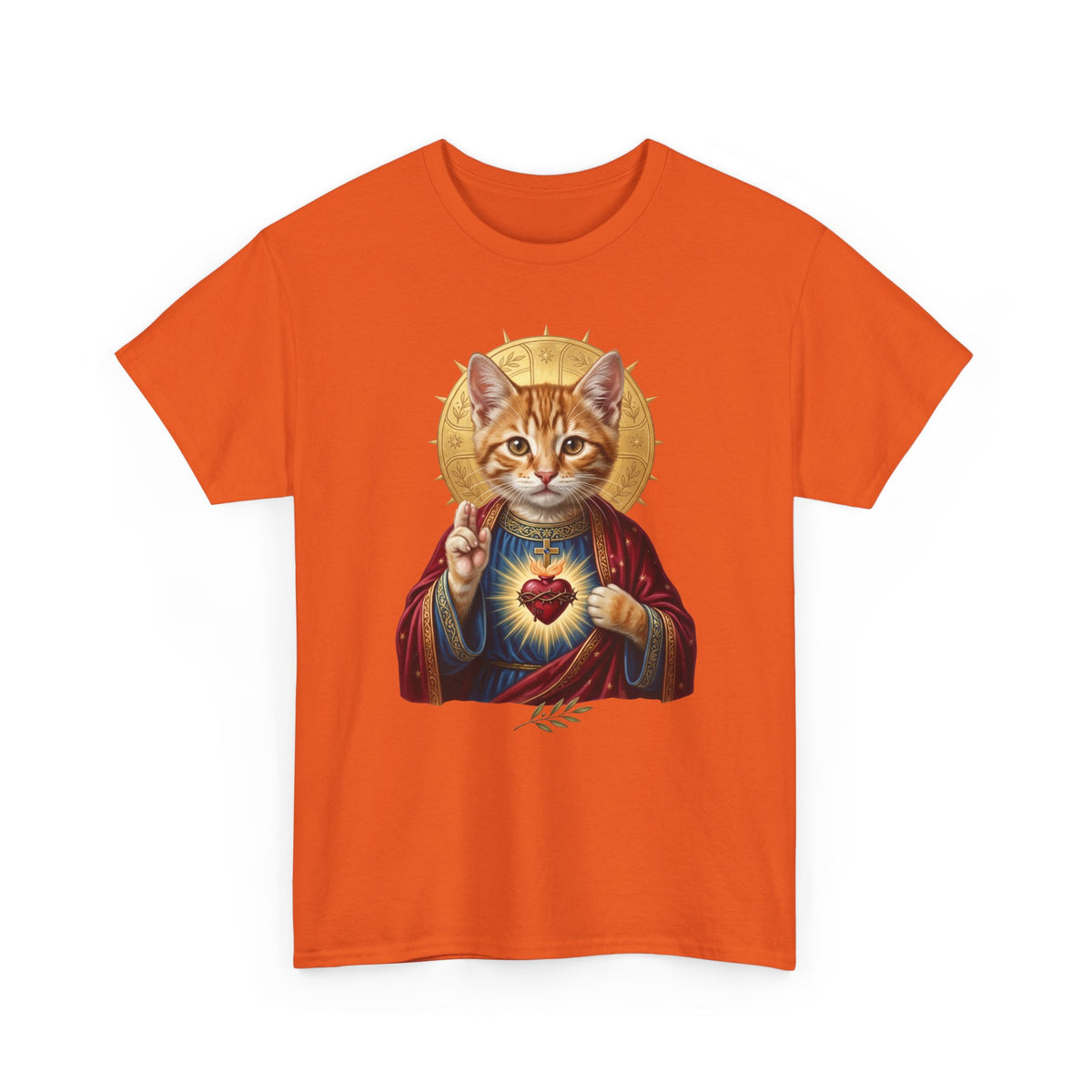 Sacred Heart Cat T-Shirt — Christian Religious Cat Lover Graphic Tee