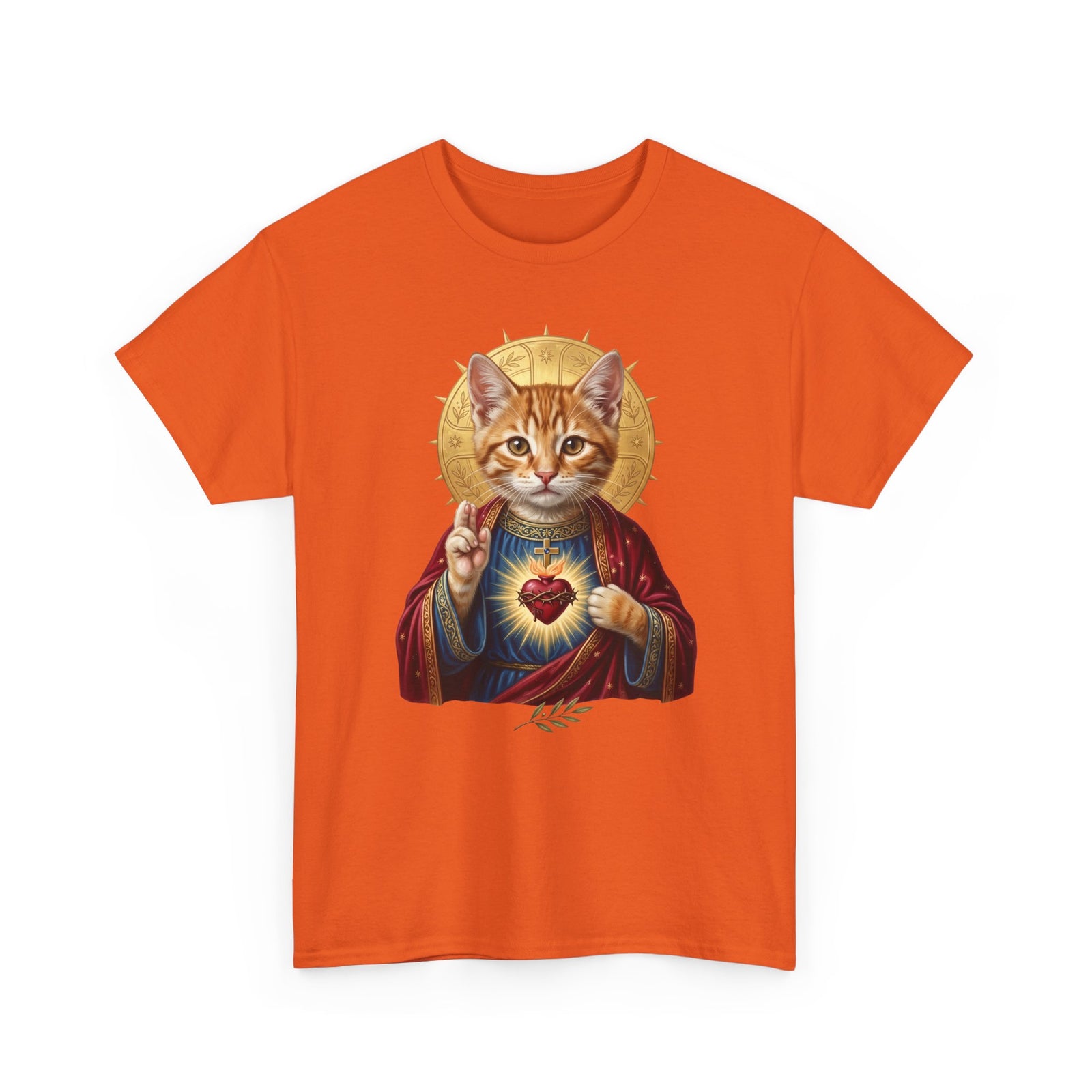 Sacred Heart Cat T-Shirt — Christian Religious Cat Lover Graphic Tee