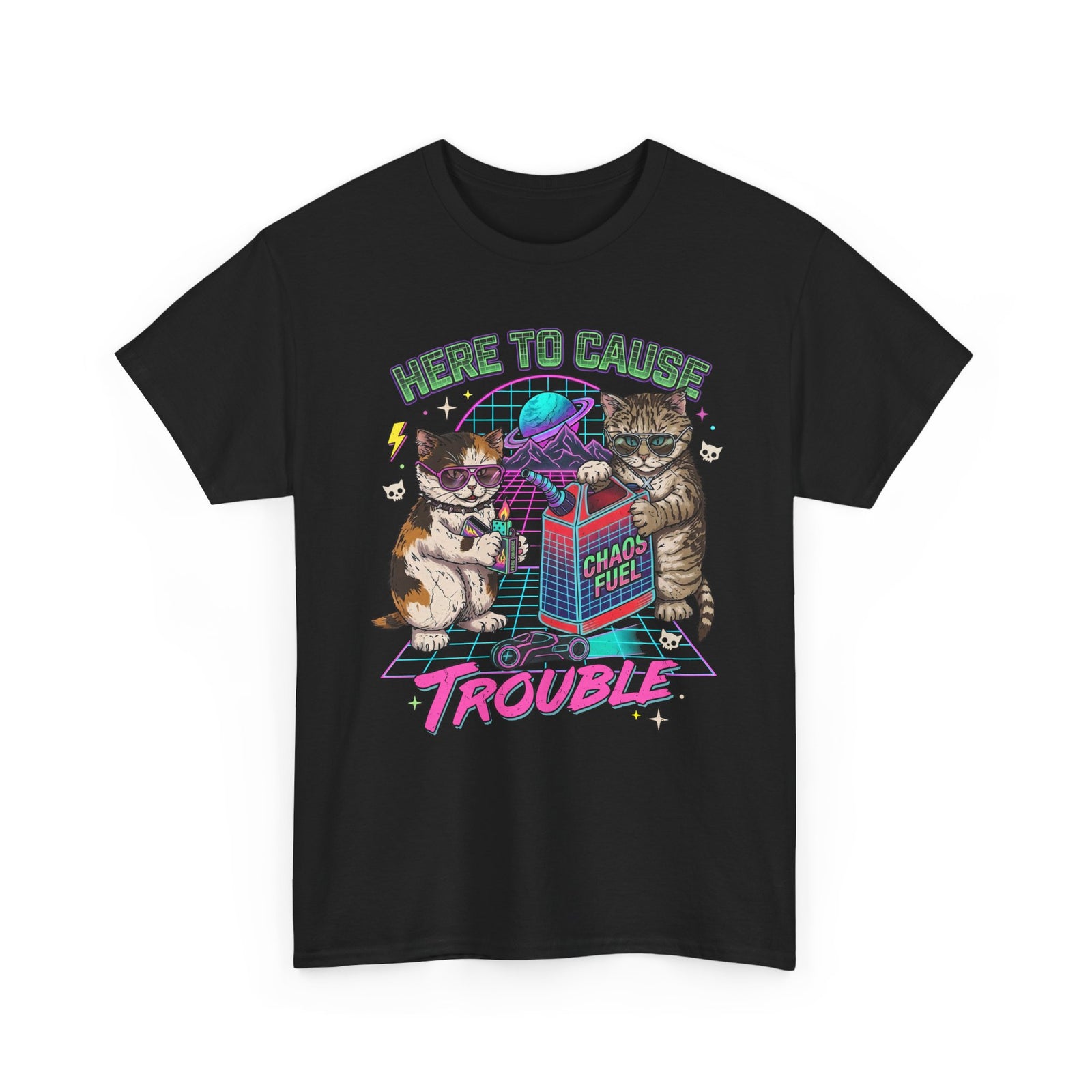 Here to Cause Trouble Naughty Cats T-Shirt