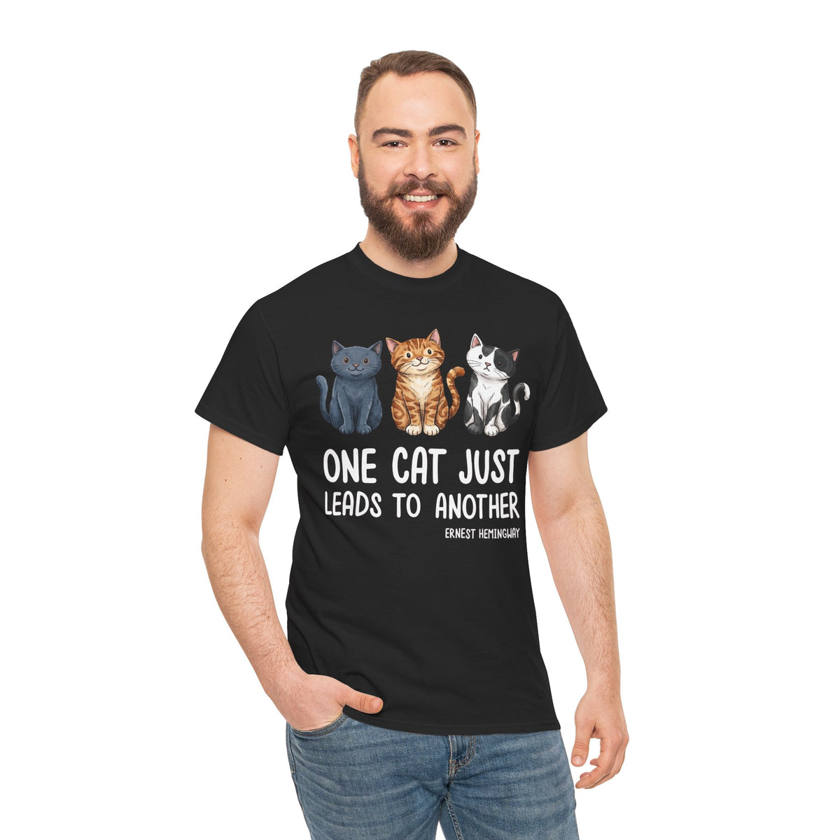 One Cat Just Leads To Another T‑Shirt — Funny Cat Lover Tee
