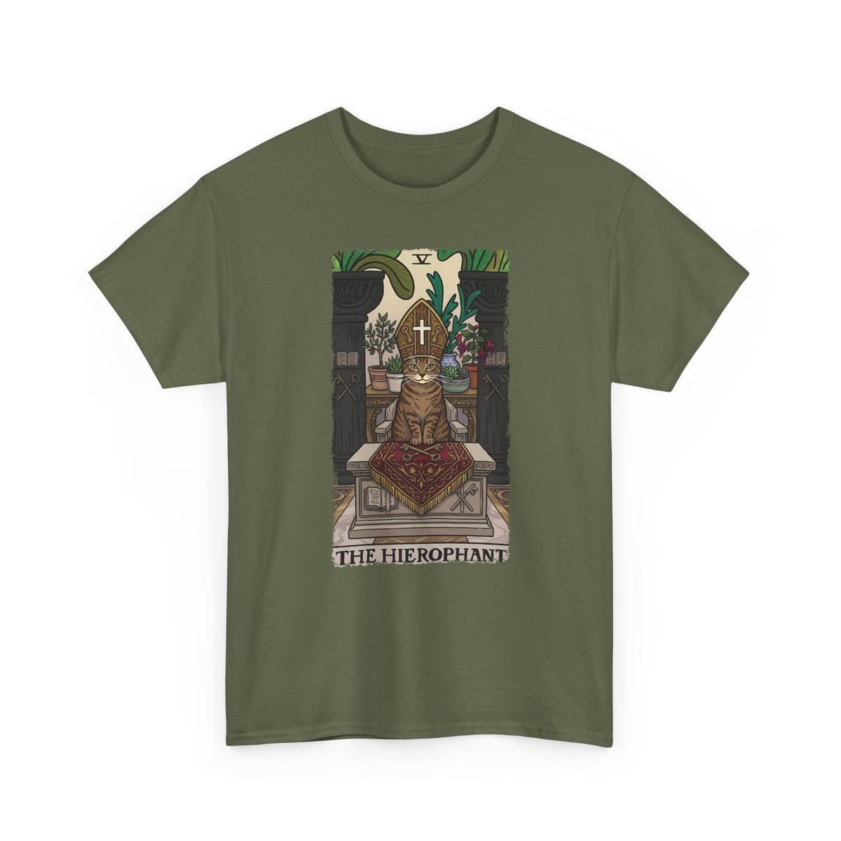 The Hierophant Cat T-Shirt — Mystical Tarot-Inspired Tee