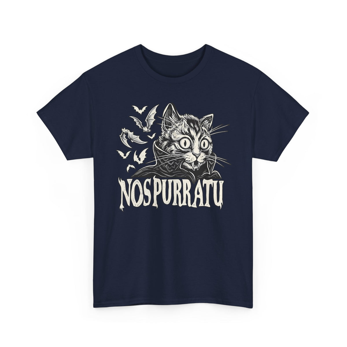 Nosferatu Cat T-Shirt — "Nospurratu Cat Nosferatu" Gothic Vampire Cat Tee