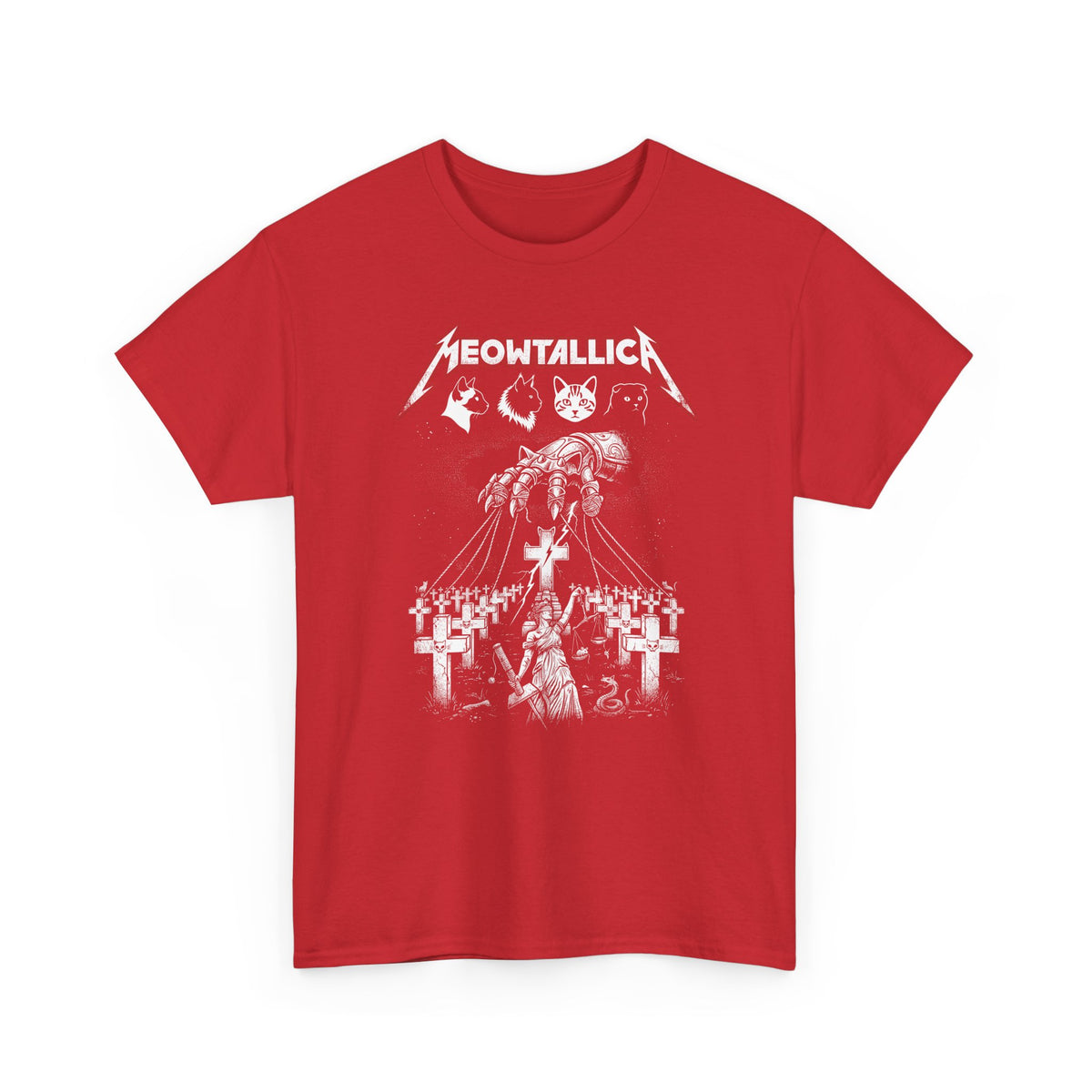 Meowtallica Graphic Tee — Metal Cat Band T-Shirt