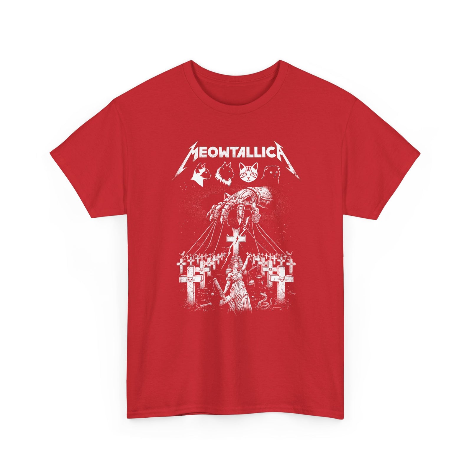 Meowtallica Graphic Tee — Metal Cat Band T-Shirt