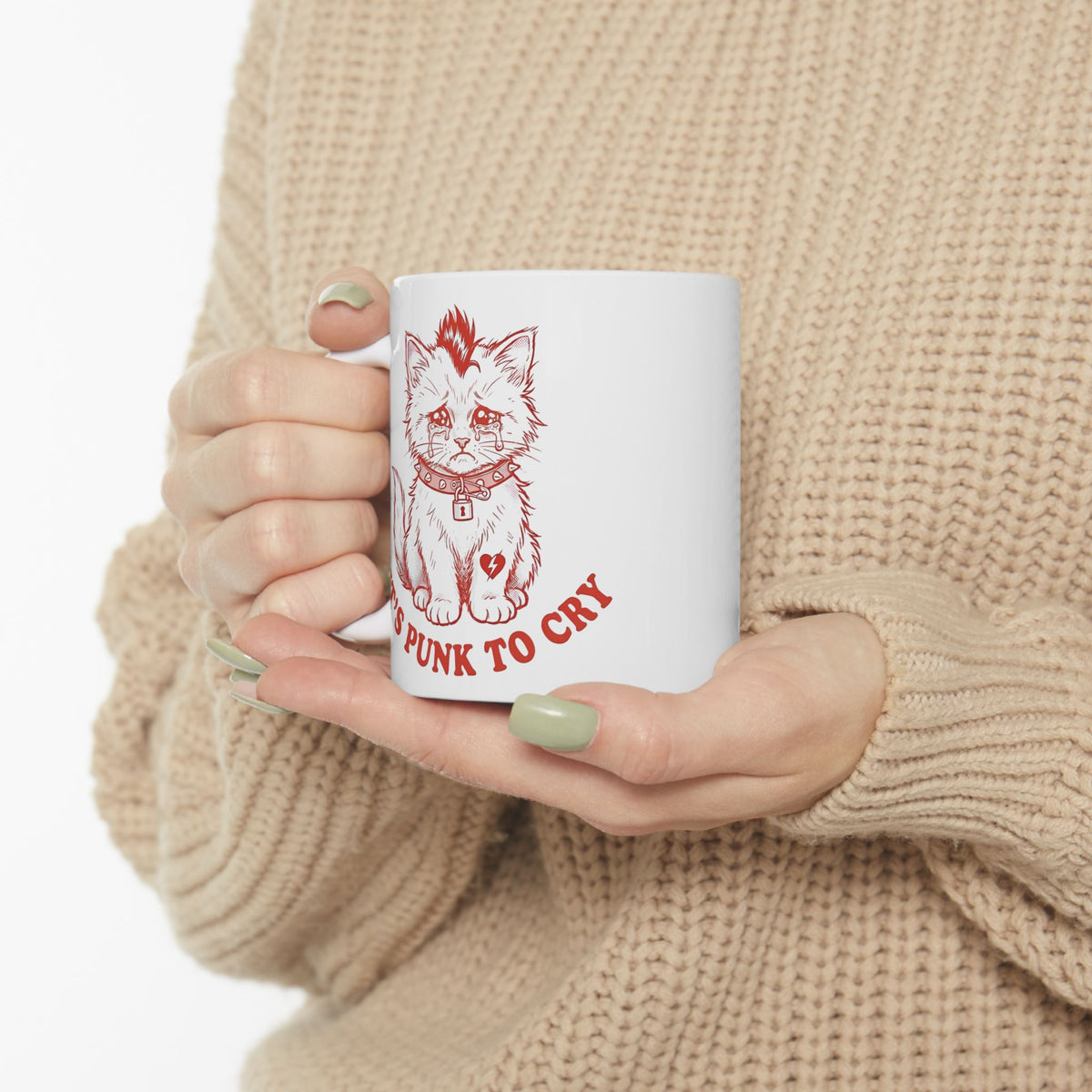 It's Punk To Cry Mug — Edgy Emotional Graphic Ceramic Mug