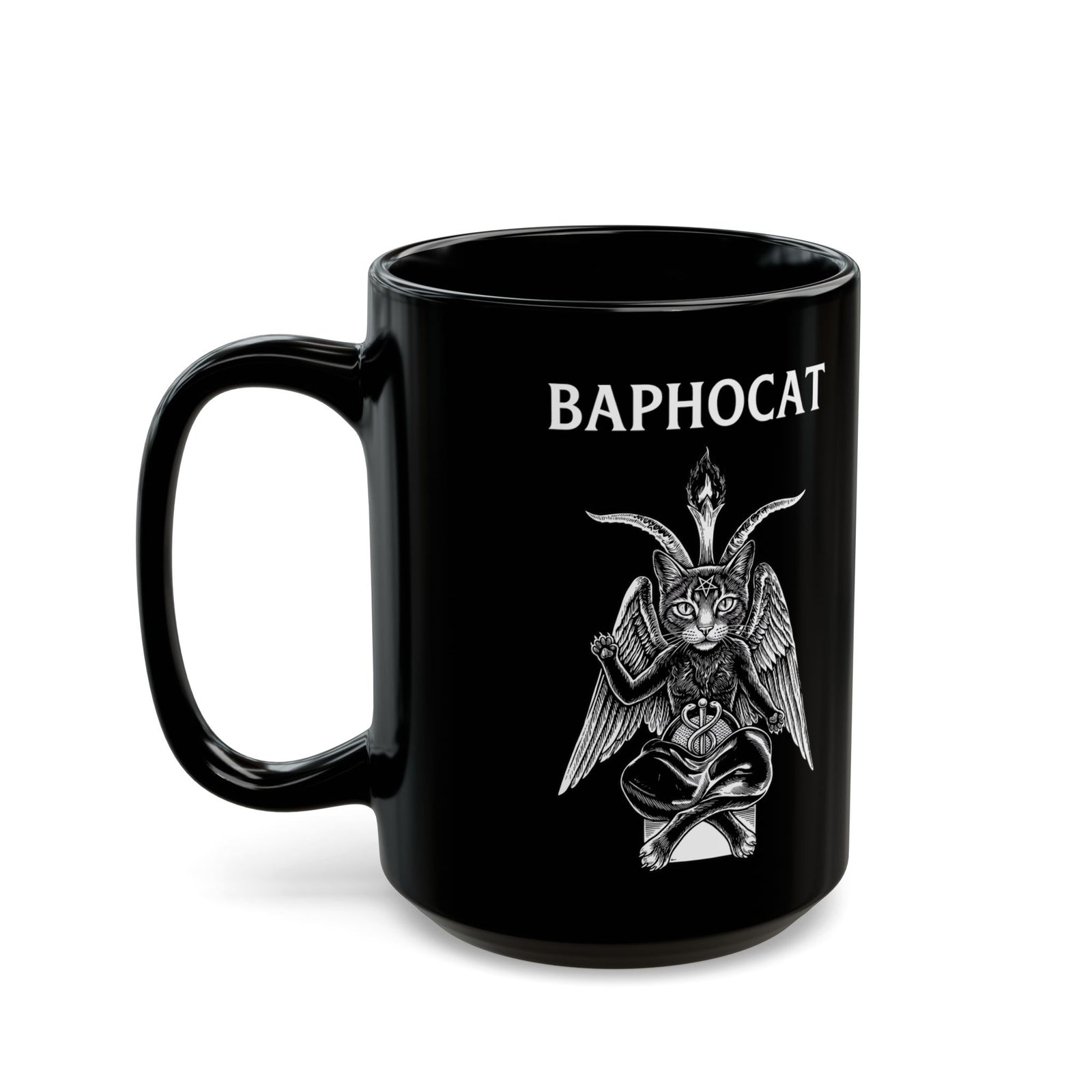 Baphocat Dark Evil Cat Black Mug