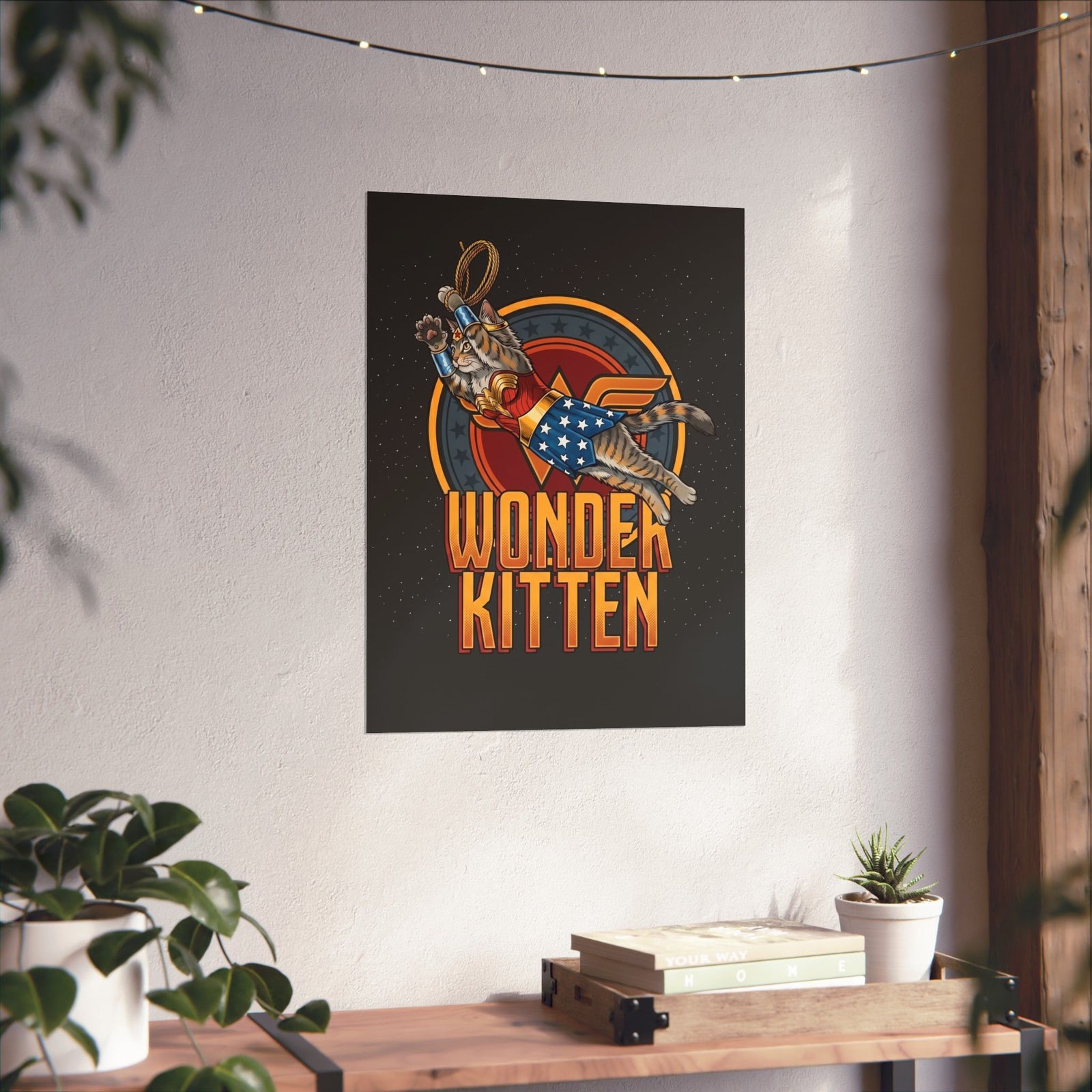 Wonder Kitten Poster — Cute Graphic Cat Poster