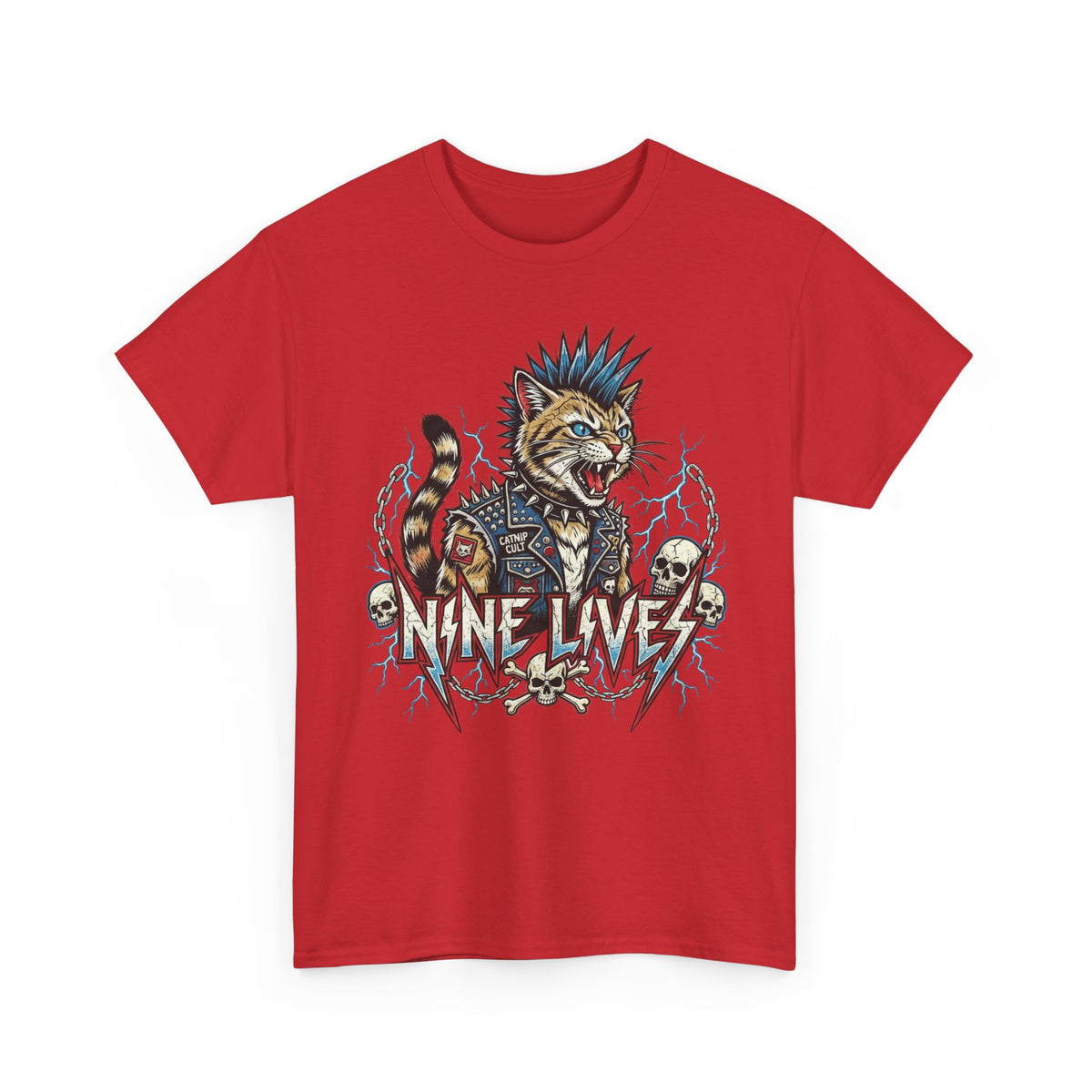 Nine Lives Cat T-Shirt — Retro Feline Graphic Tee
