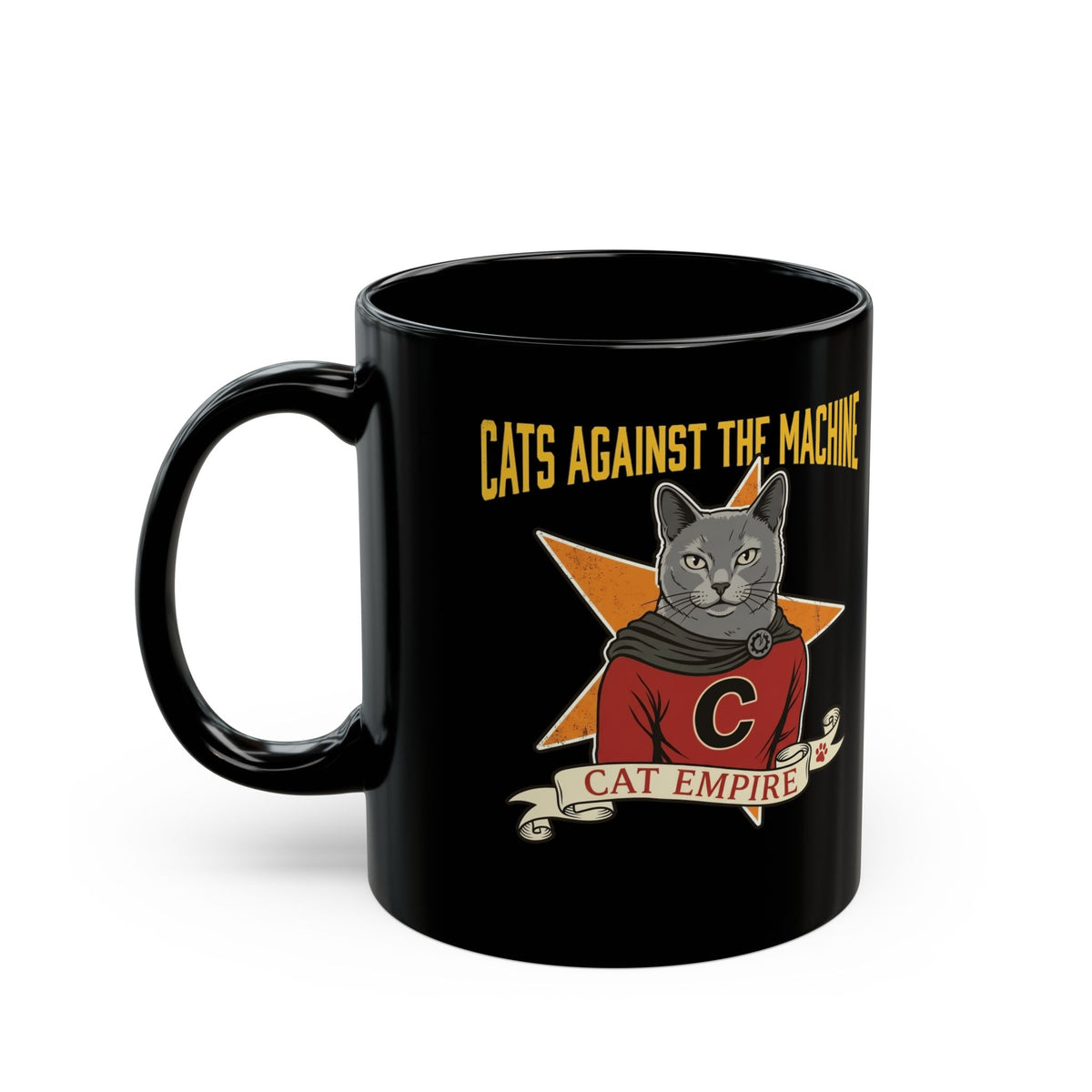 Cat Against the Machine Mug — Cat Empire Graphic Black Mug