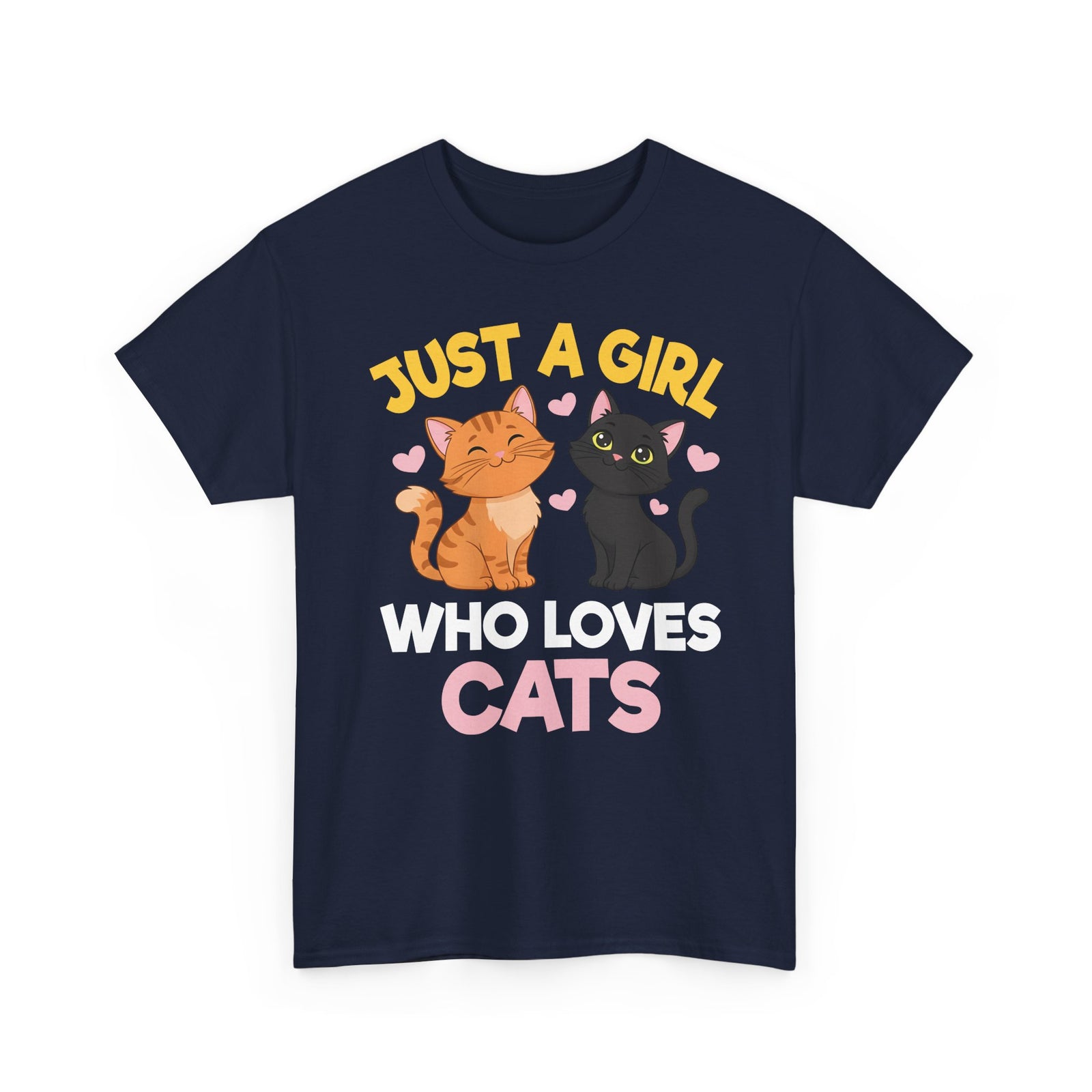 Just a Girl Who Loves Cats T-Shirt — Cute Cat Lover Tee