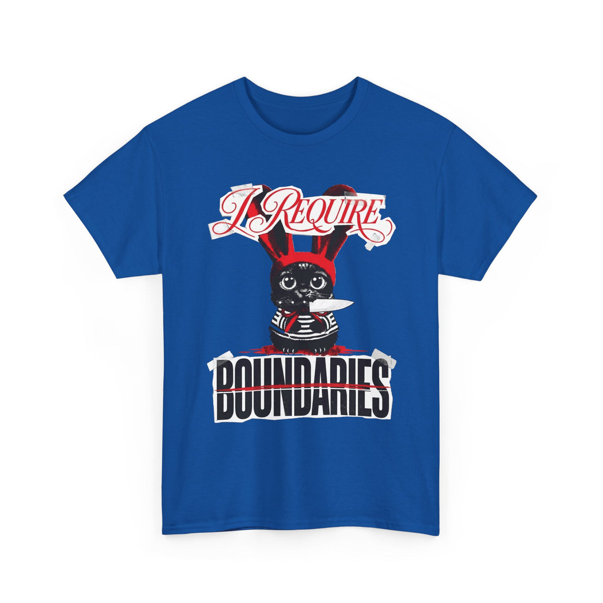 I Require Boundaries T-Shirt — Funny Creepy Cute Cat Knife Tee