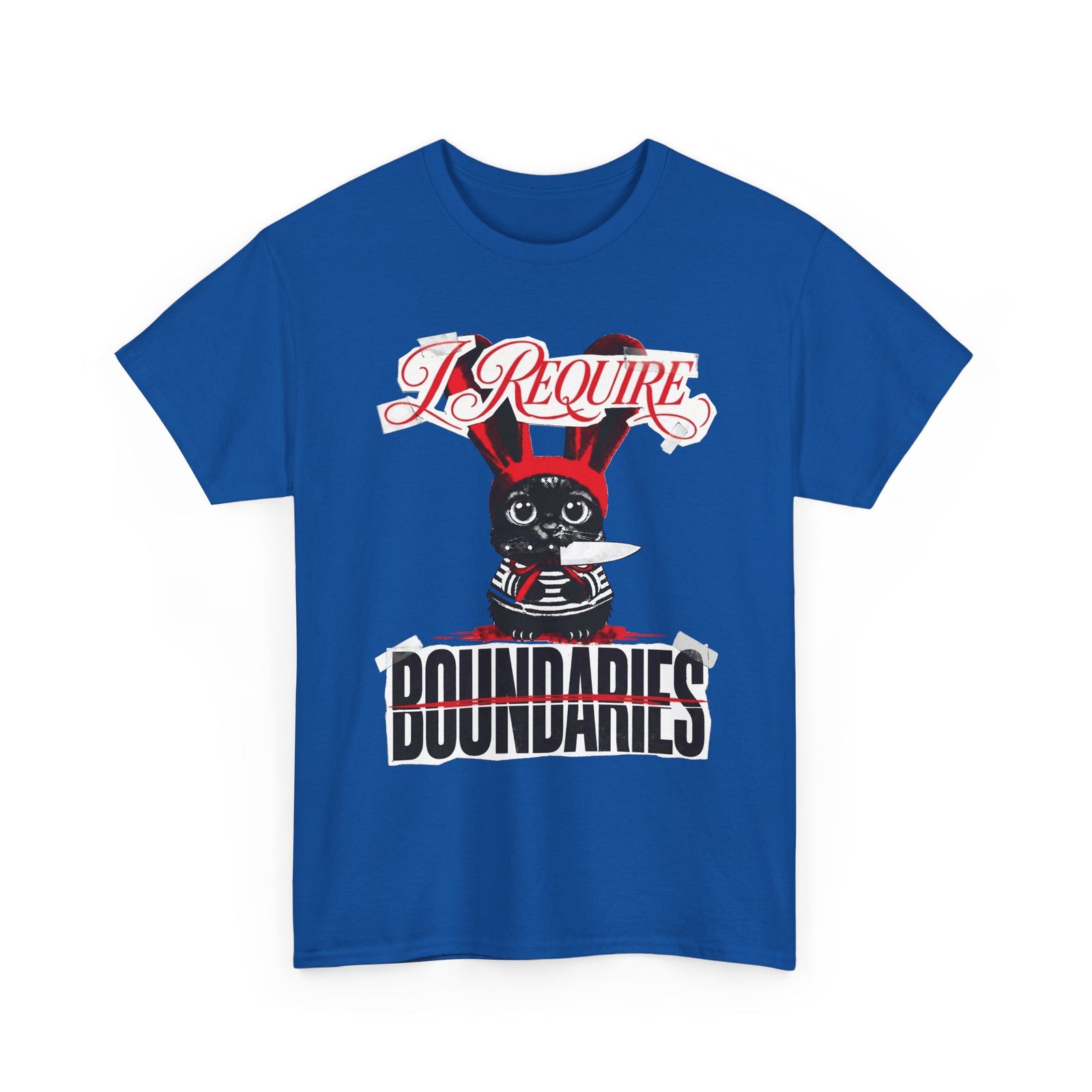 I Require Boundaries T-Shirt — Funny Creepy Cute Cat Knife Tee
