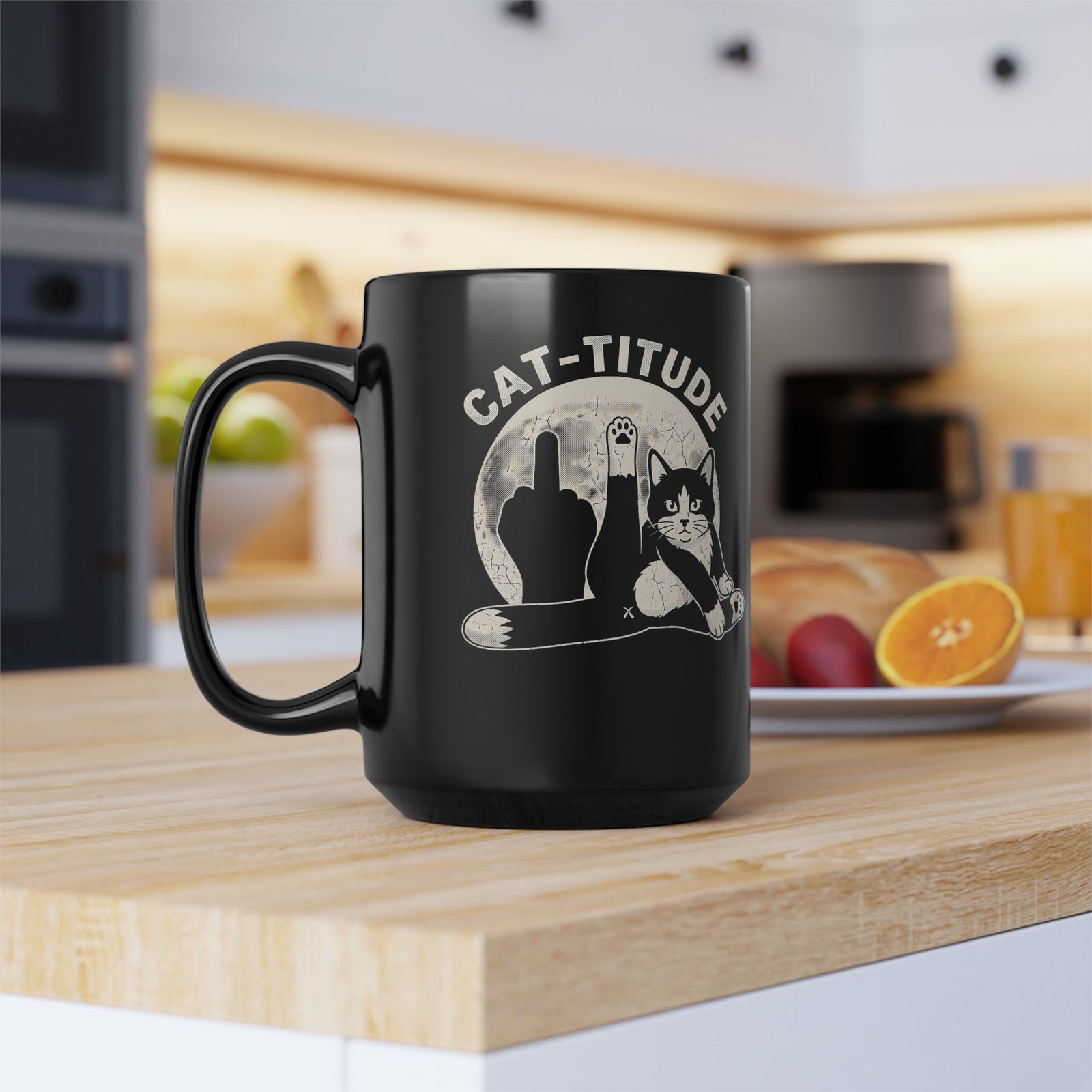 Cattitude Black Mug — Funny Cat Attitude Mug