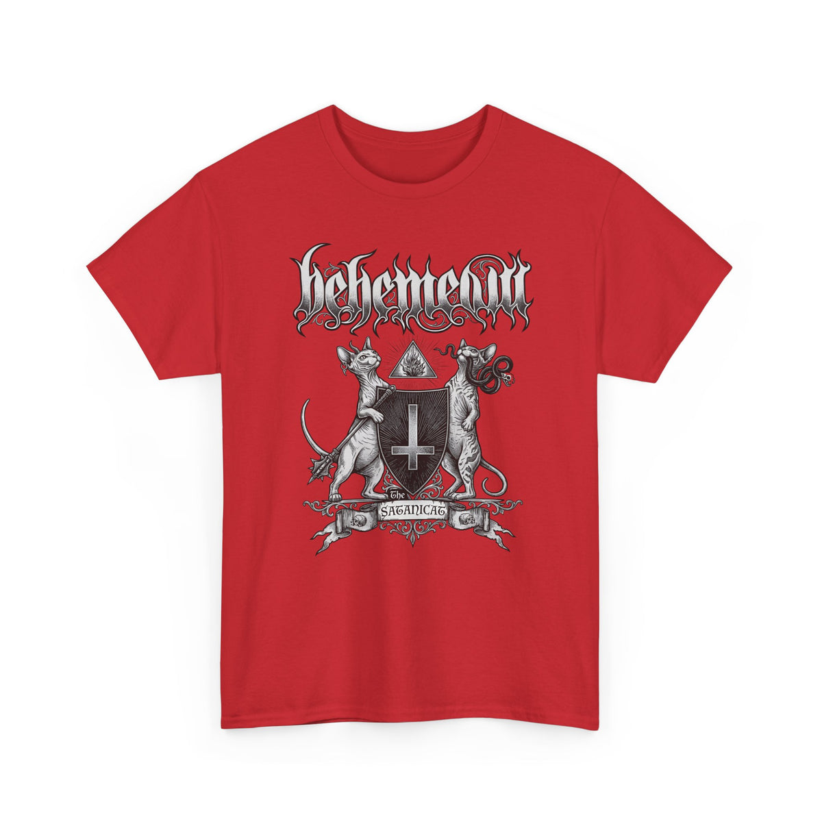Satanicat Behemeow T-Shirt — Gothic Cat Graphic Tee