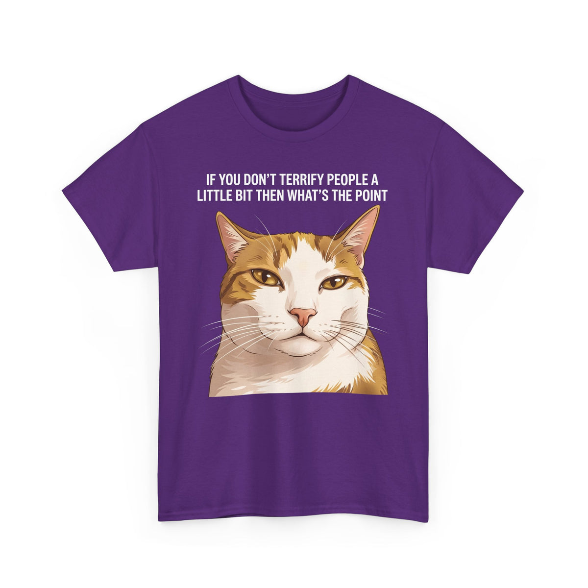 If You Don't Terrify People A Little Bit T-Shirt — Funny Sarcastic Orange Cat Tee