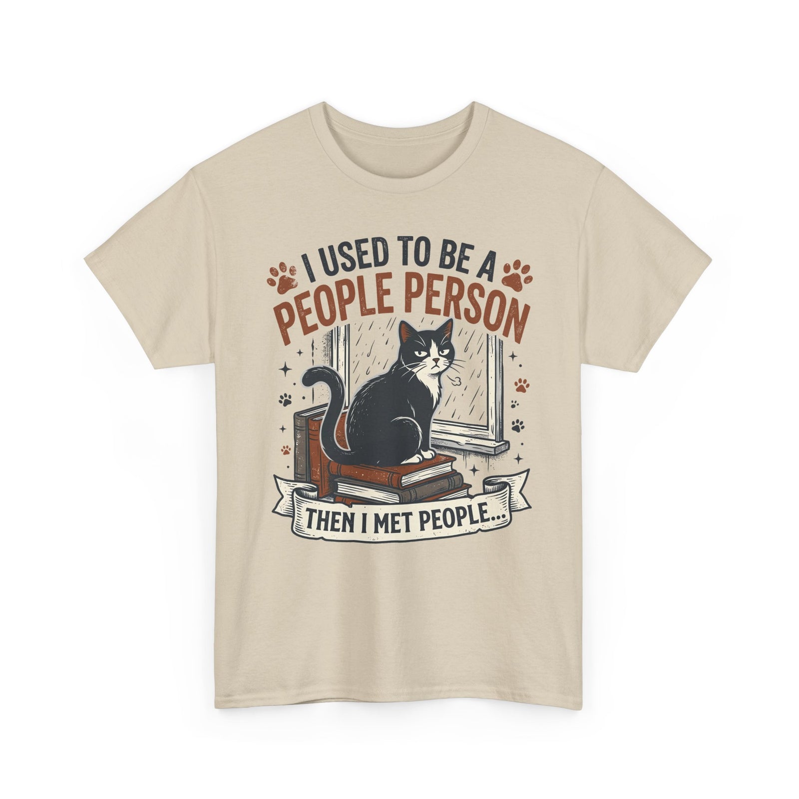 Cat Lover Tee — "I Used to Be a People Person Then I Met People" Graphic T-Shirt
