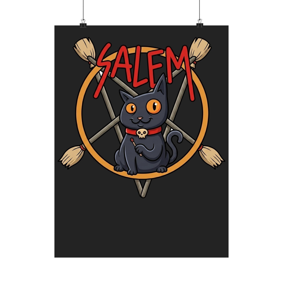 Salem Black Cat Poster — Spooky Vintage Cat Poster