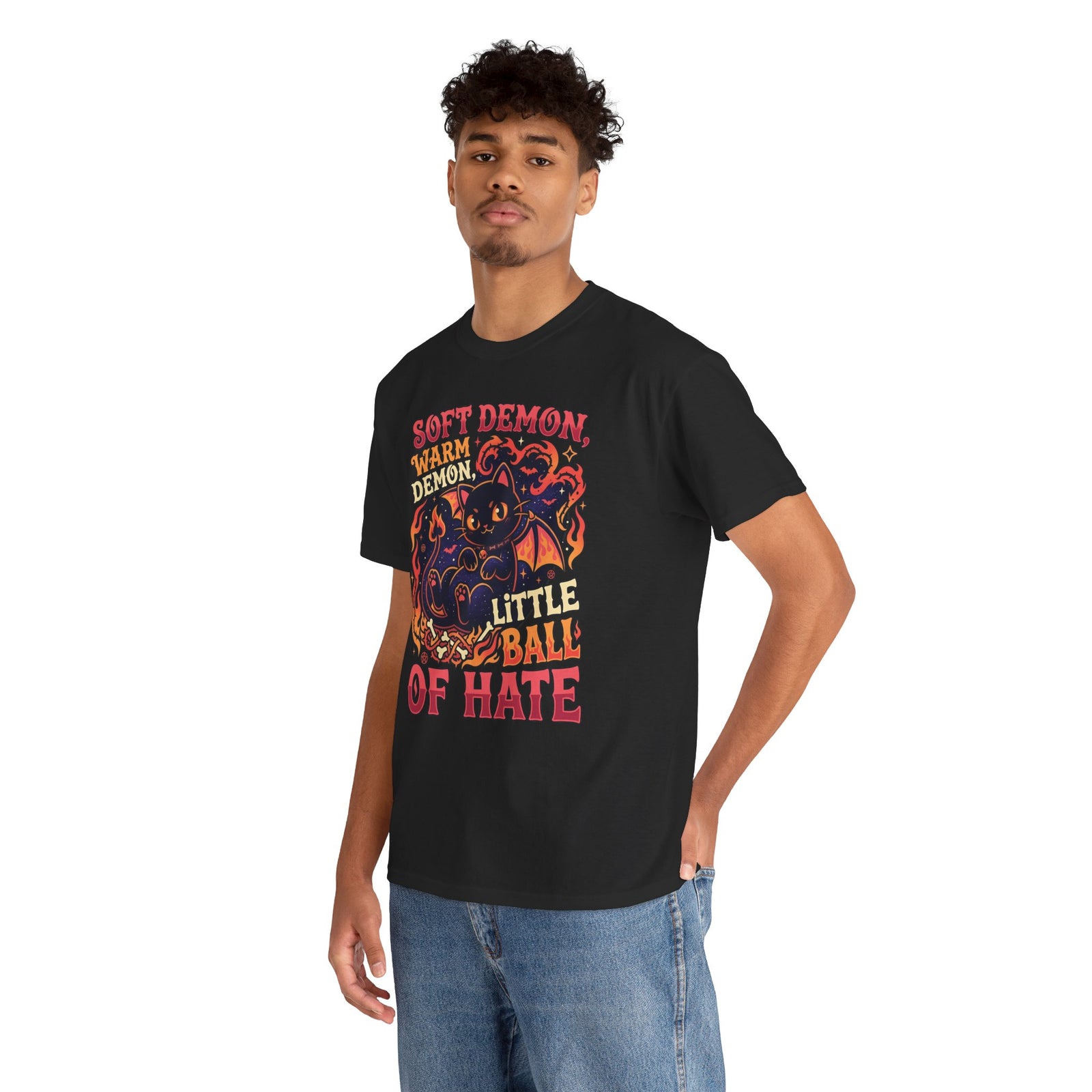 Soft Demon Cat T-Shirt — "Little Ball of Hate" Cute Demon Kitty Tee