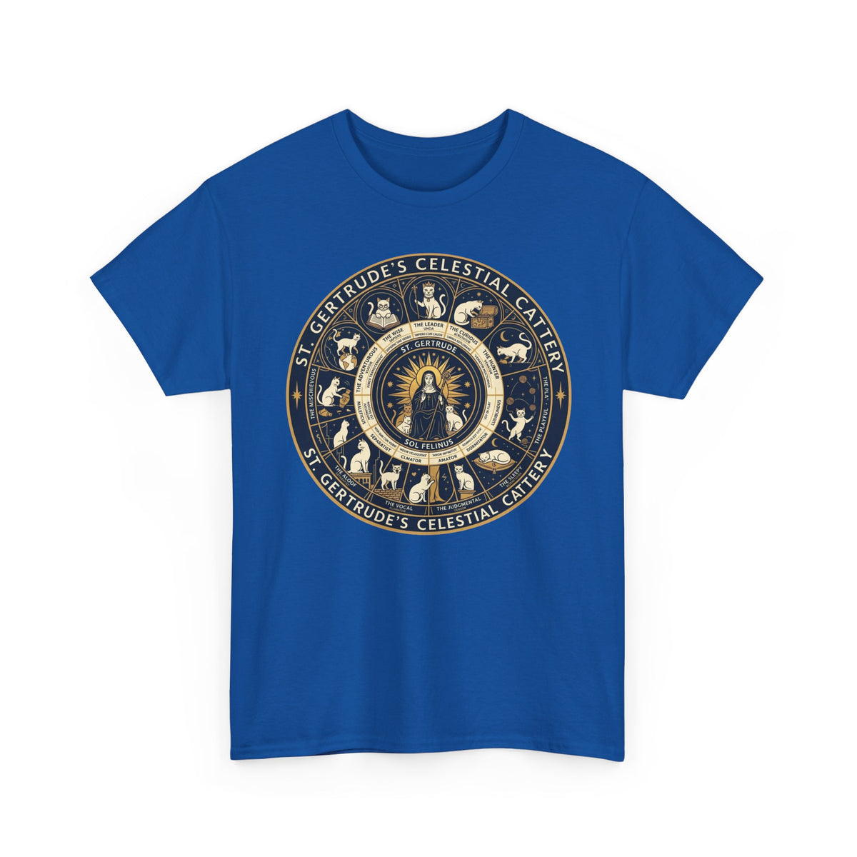 Saint Gertrude Gothic Cat Zodiac T-Shirt