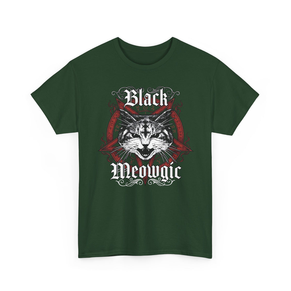 Black Meowgic T-Shirt — Cute Cat Magic Graphic Tee