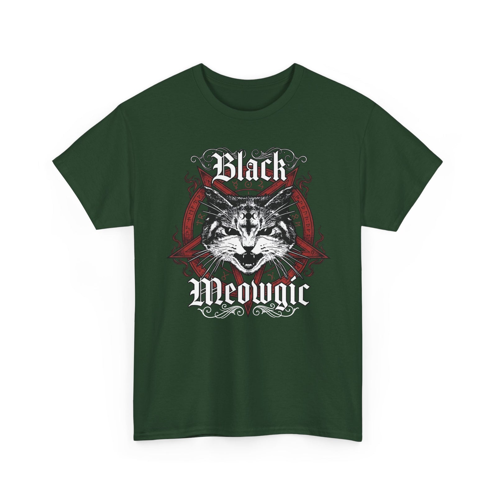 Black Meowgic T-Shirt — Cute Cat Magic Graphic Tee