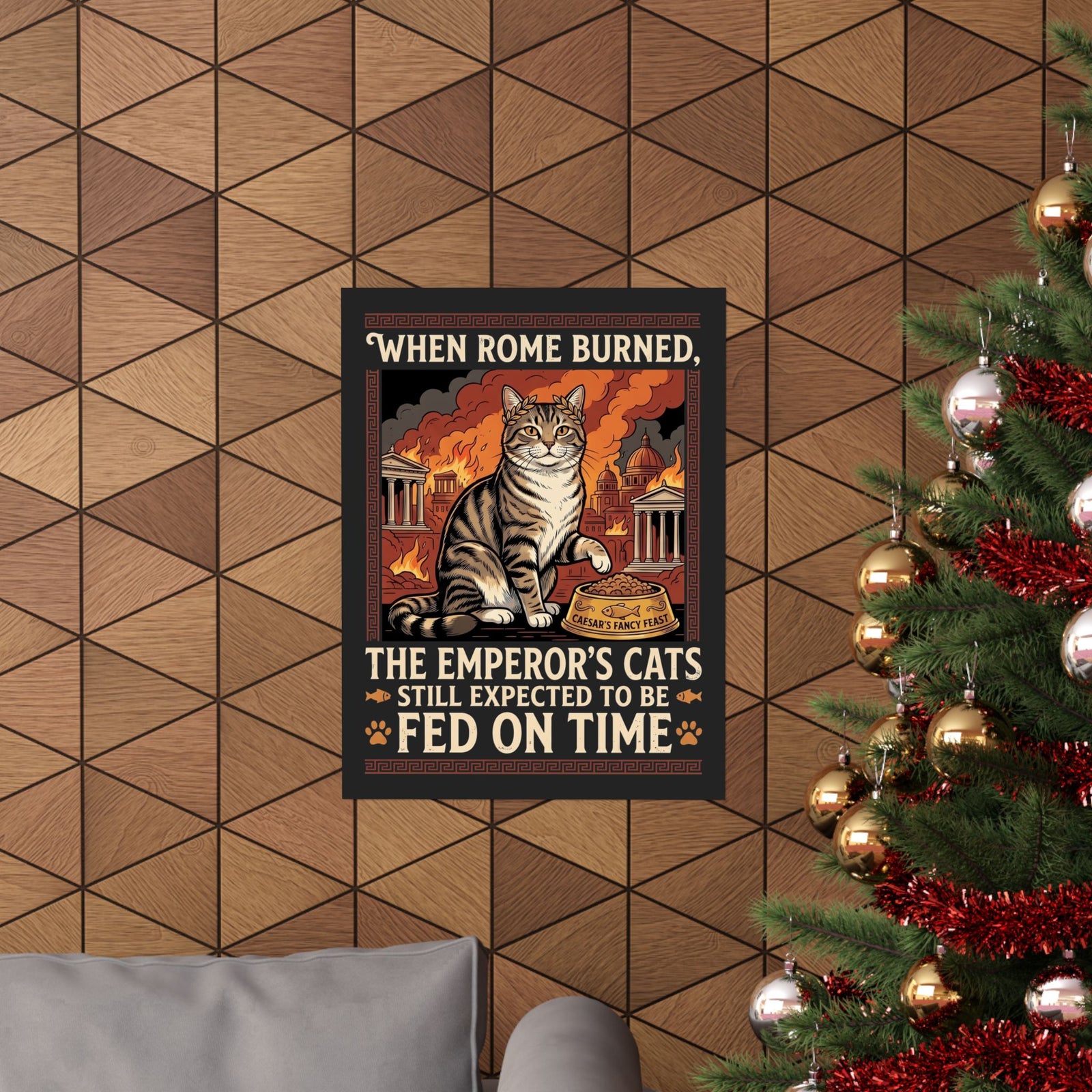 Ancient Roman 'Caesar' Cat Lover Poster