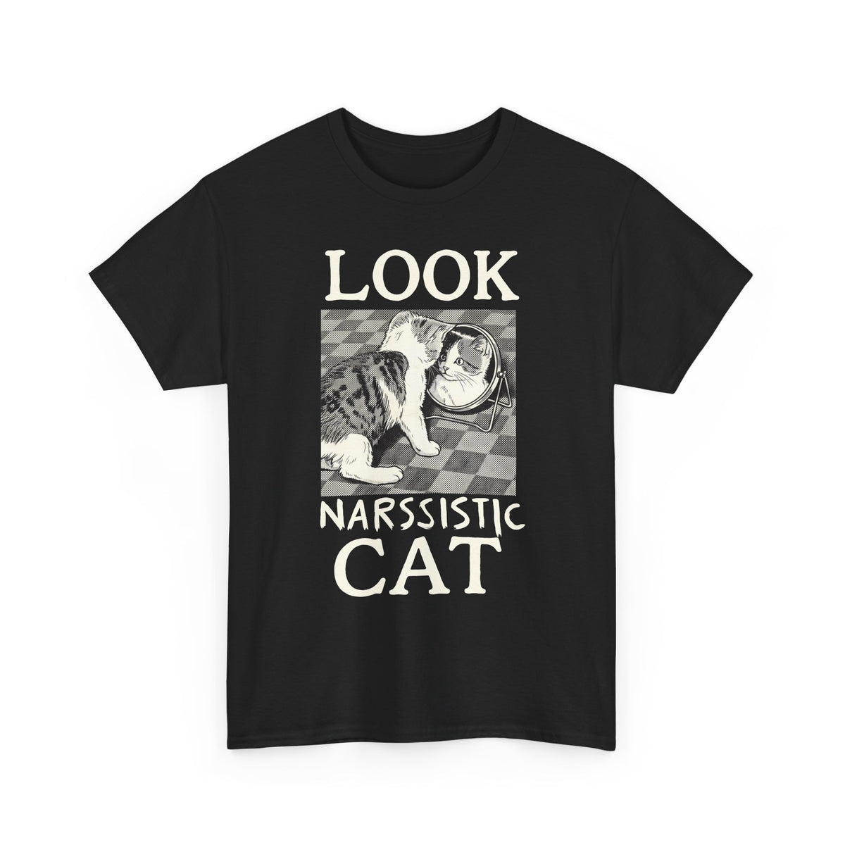 Look Narssistic Cat T-Shirt — Funny Mirror Reflection Tabby Tee