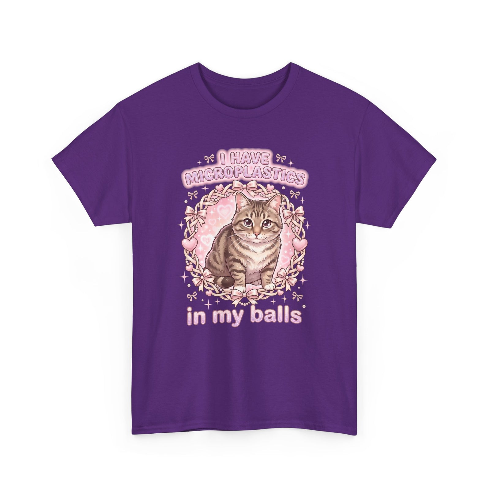 Funny Cat Tee "I Have Microplastics In My Balls" Meme Shirt