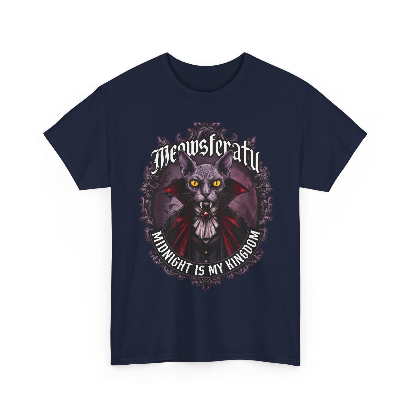 Meowsferatu Vampire Sphynx Cat Shirt — Gothic Dracula Halloween T-Shirt