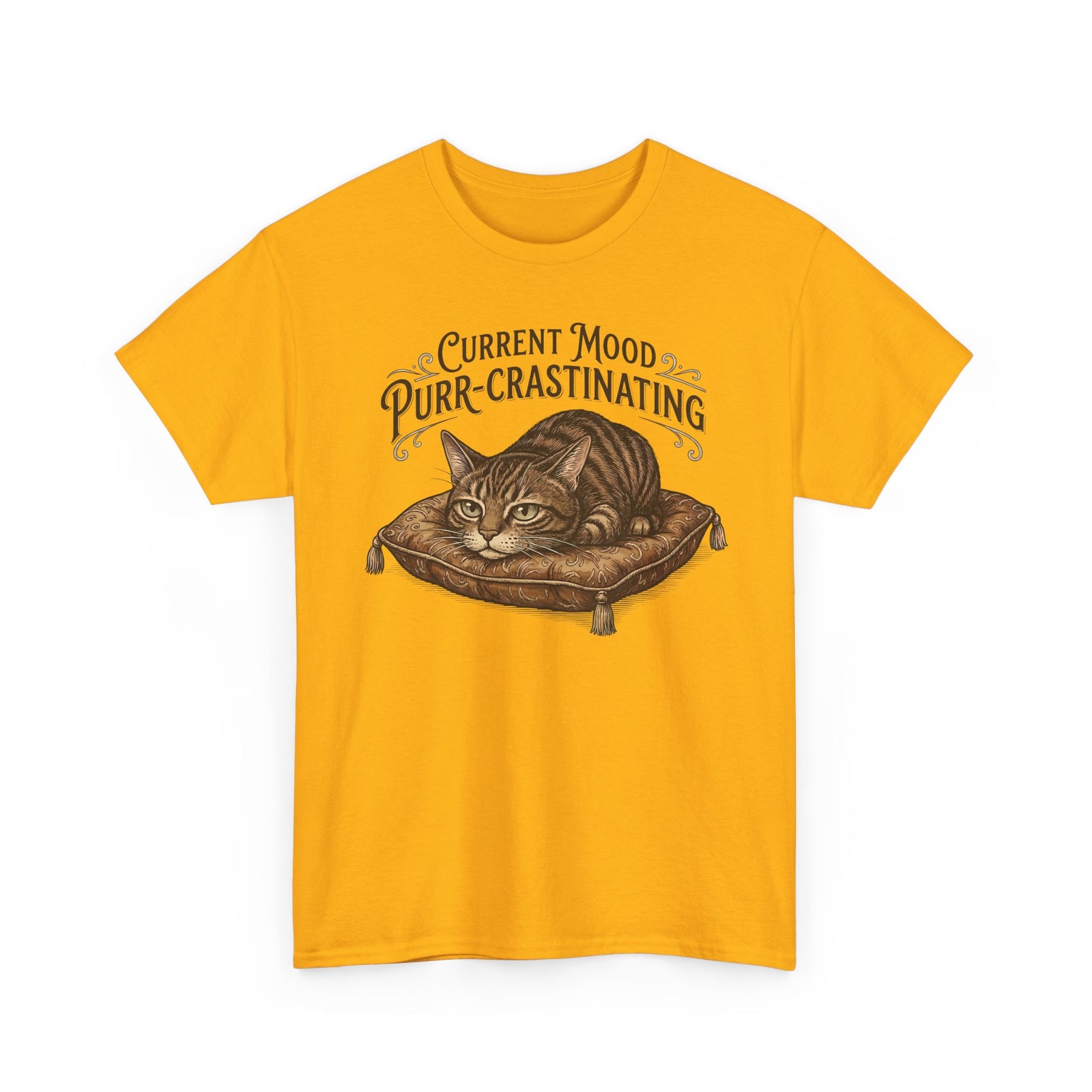Current Mood: Purr-Crastinating Cat T-Shirt