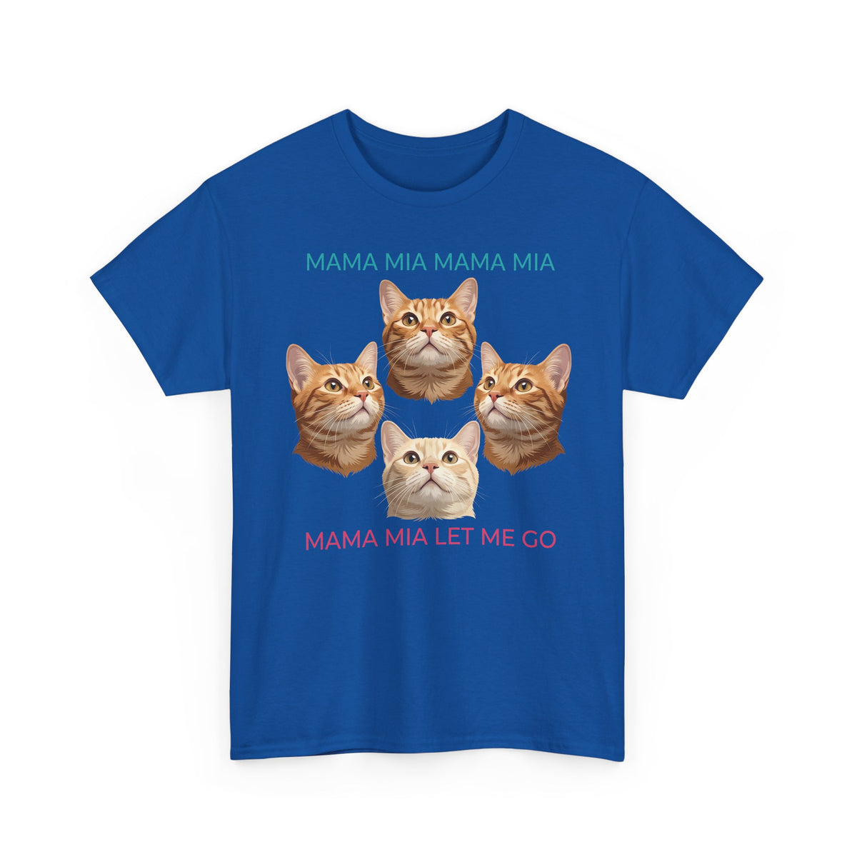 Funny Cat Rock Band T-Shirt — "Mamma Mia Let Me Go" Parody