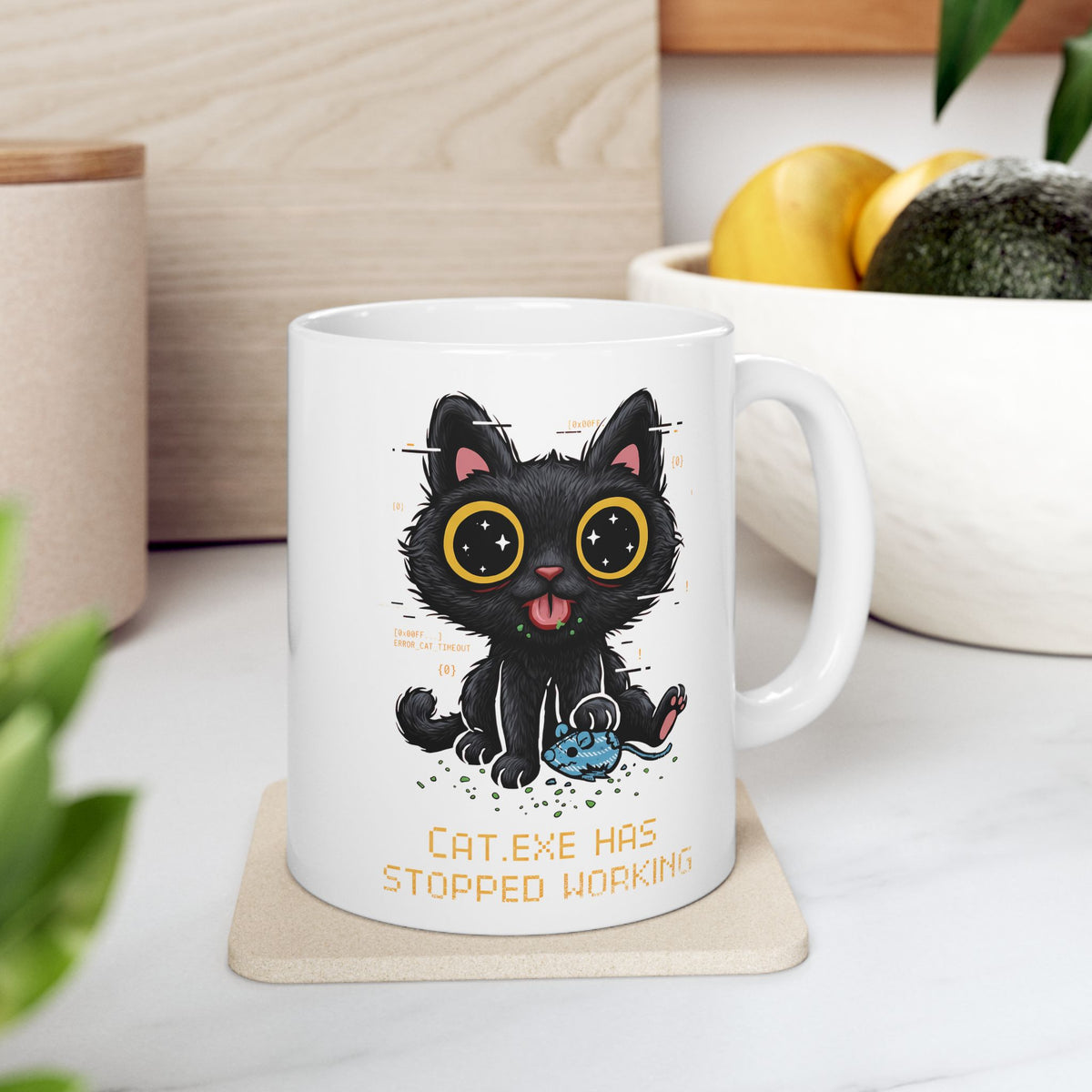 CAT.EXE Has Stopped Working Ceramic Mug