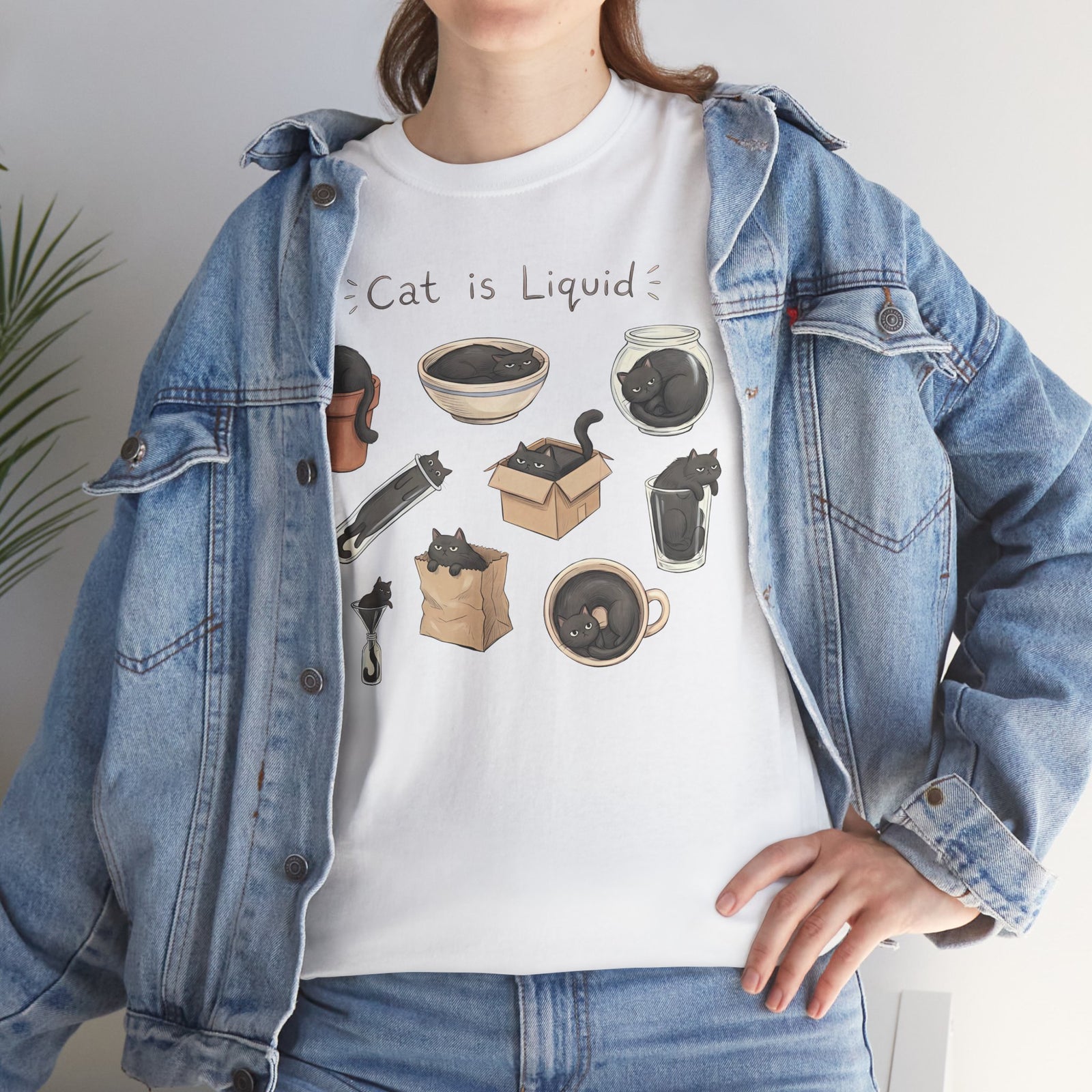 Cat Is Liquid T-Shirt — Funny Cat Meme Tee for Cat Lovers