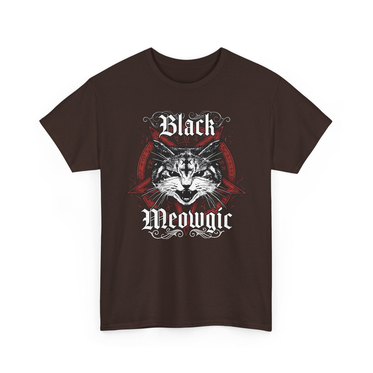 Black Meowgic T-Shirt — Cute Cat Magic Graphic Tee