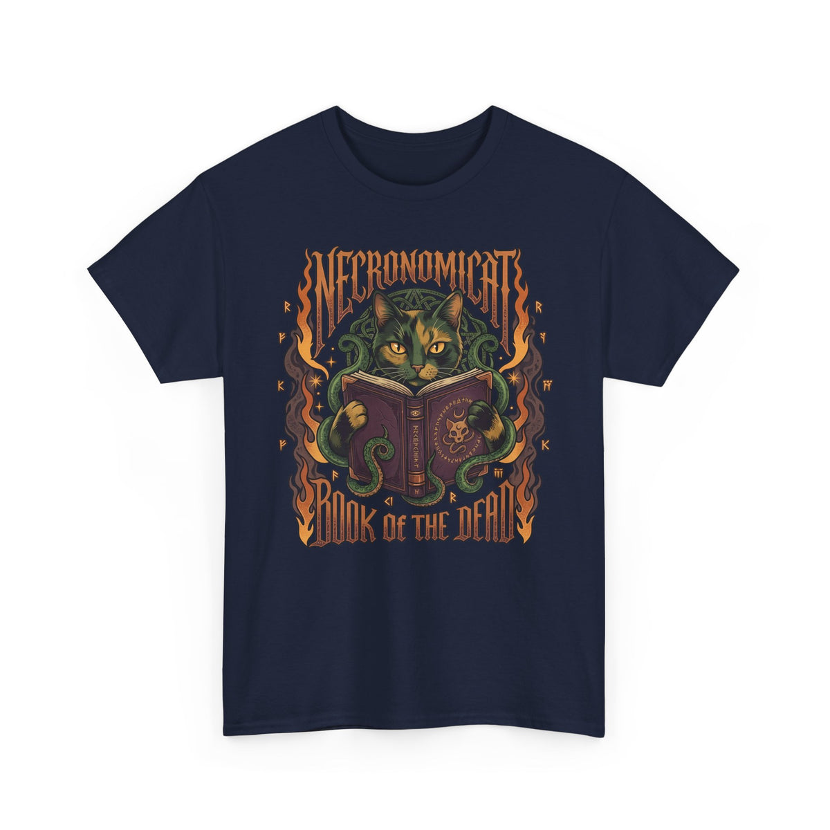 Necronomicat Occult Cat T-Shirt — Dark Mystic Graphic Tee