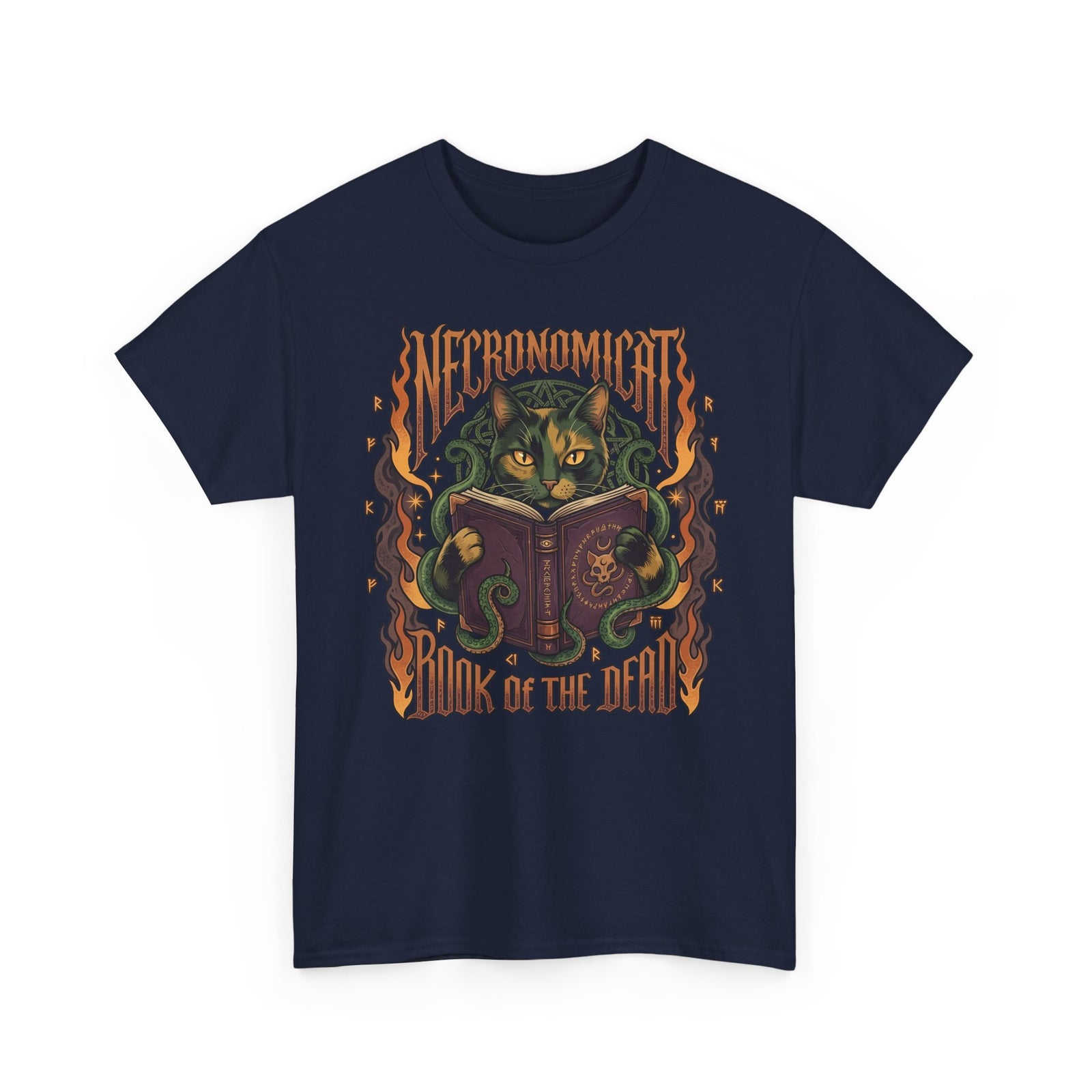 Necronomicat Occult Cat T-Shirt — Dark Mystic Graphic Tee