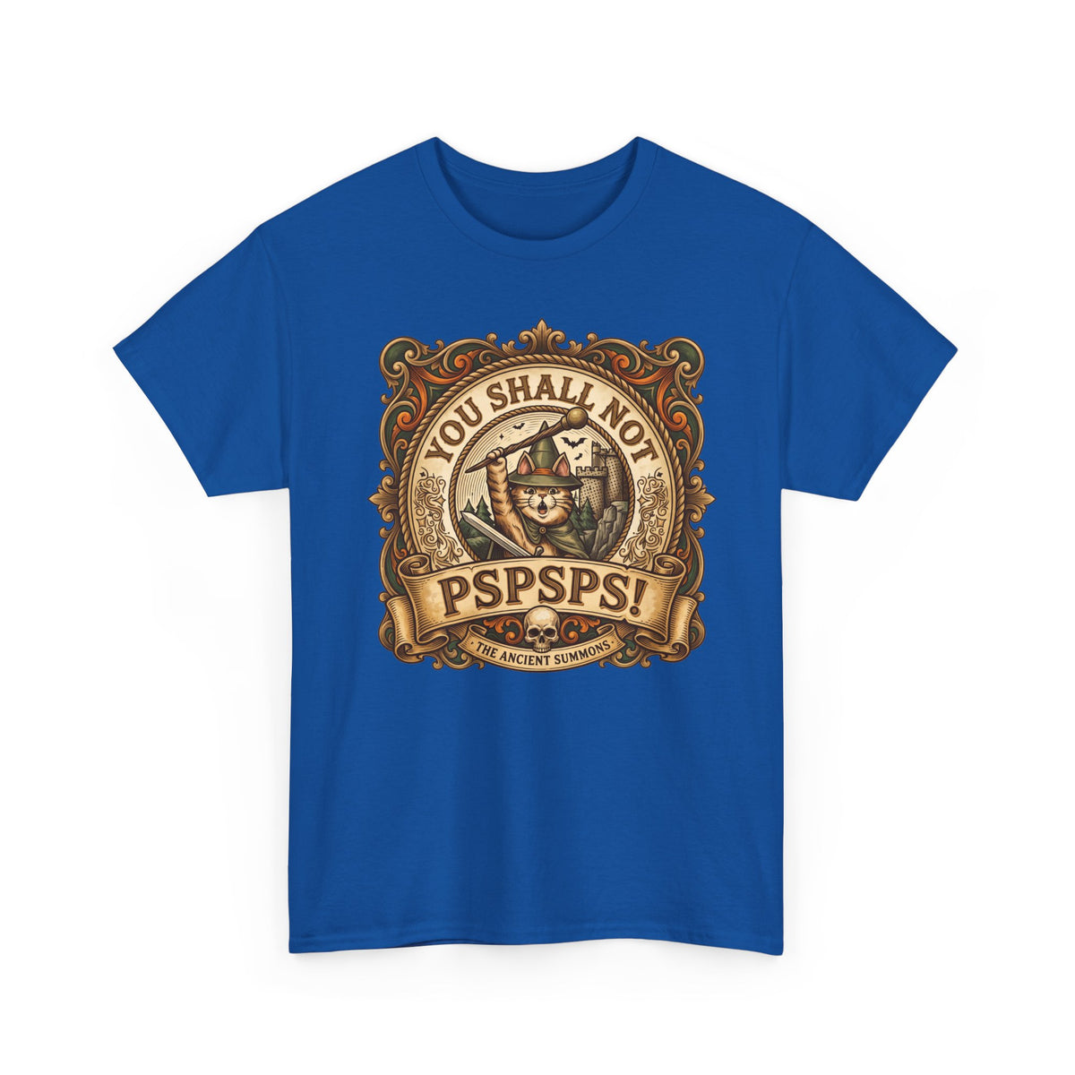 You Shall Not Pspsps Ancient Summons Cat Shirt — Fantasy Wizard T-Shirt