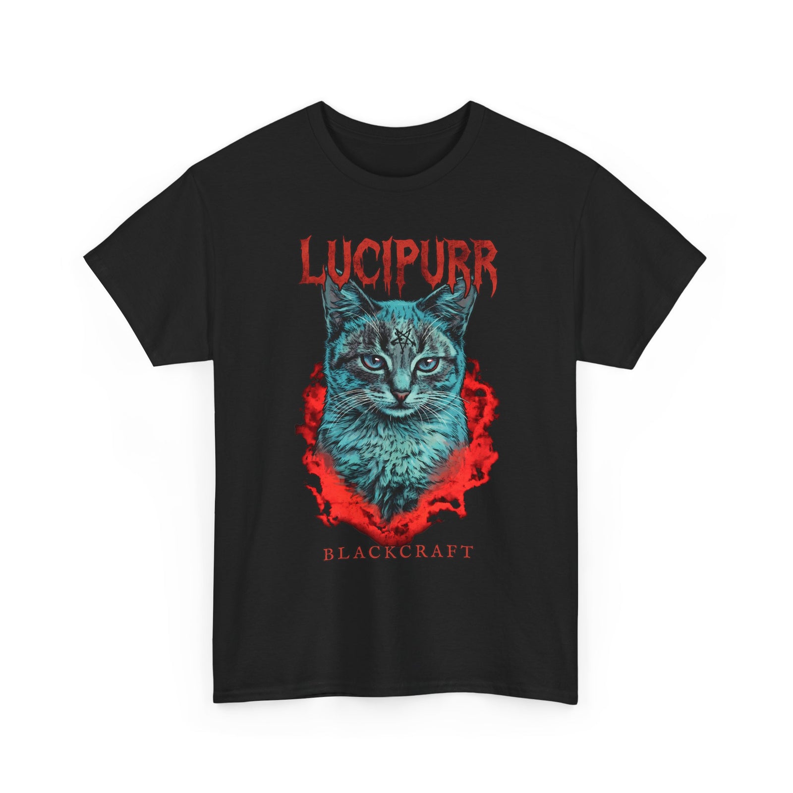 Lucipurr Blackcraft T-Shirt — Edgy Heavy Metal Satanic Cat Graphic Tee
