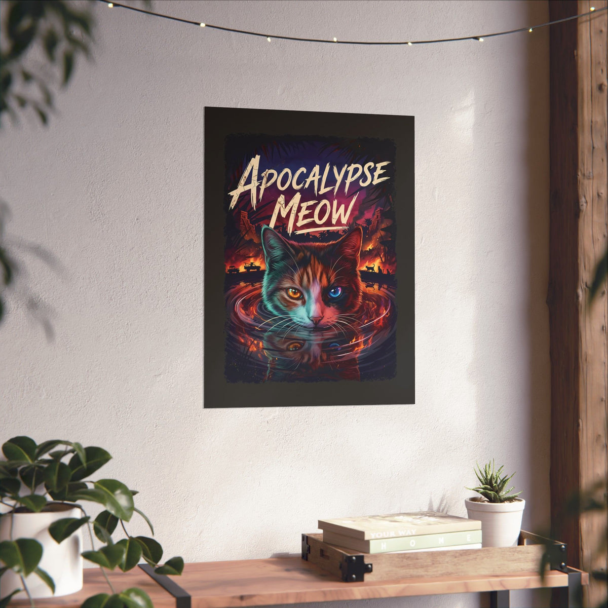 Apocalypse Meow Poster — Cute Post-Apocalyptic Cat Graphic Poster