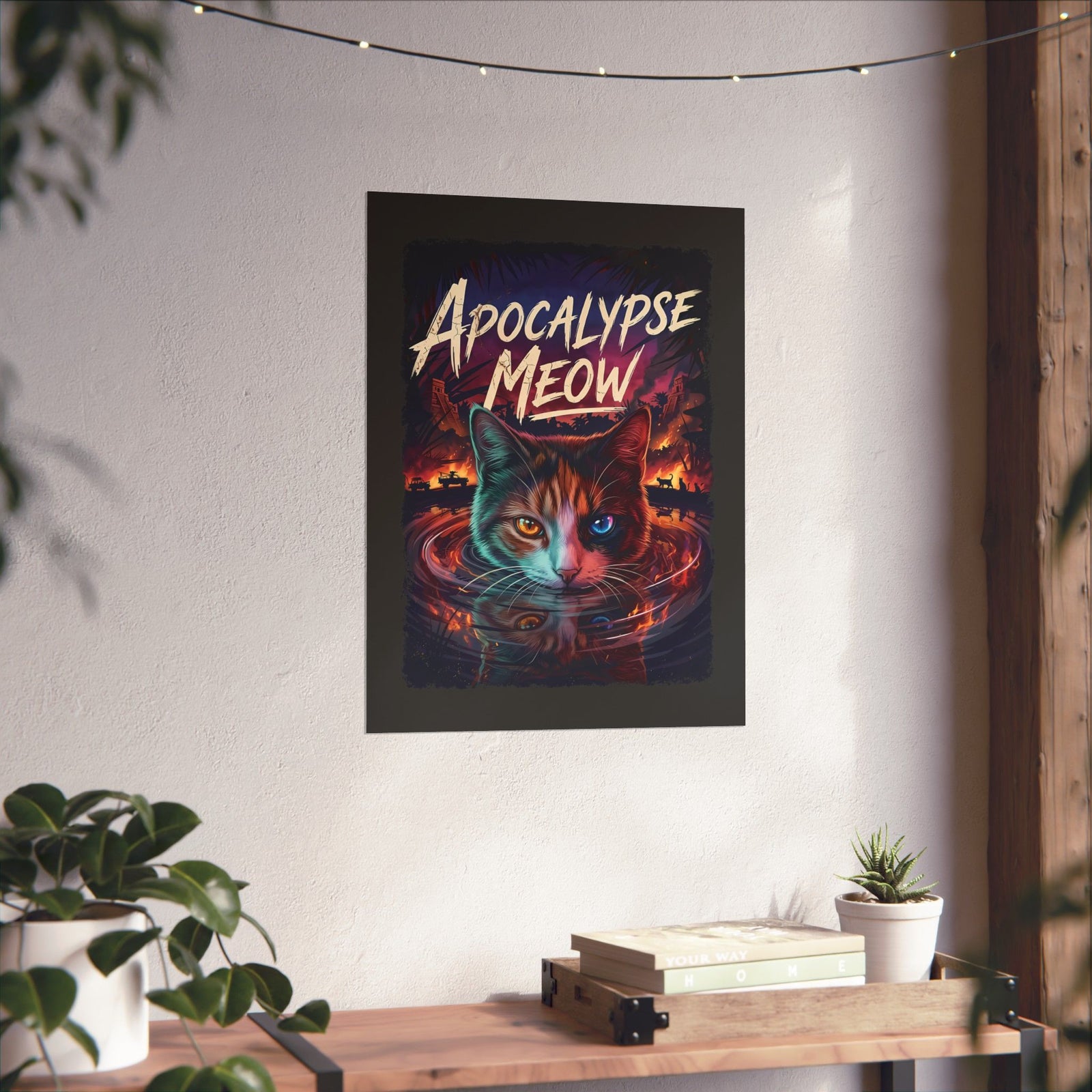 Apocalypse Meow Poster — Cute Post-Apocalyptic Cat Graphic Poster