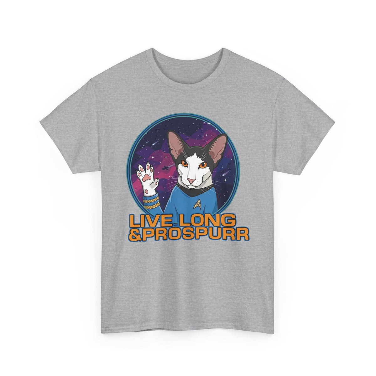 Sci‑Fi Cat 'Live Long Prospurr' T-Shirt
