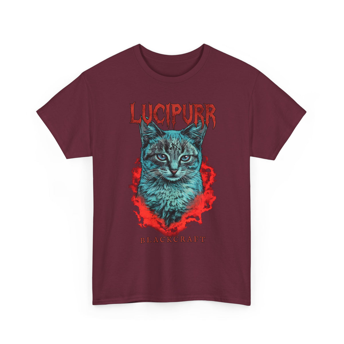 Lucipurr Blackcraft T-Shirt — Edgy Heavy Metal Satanic Cat Graphic Tee