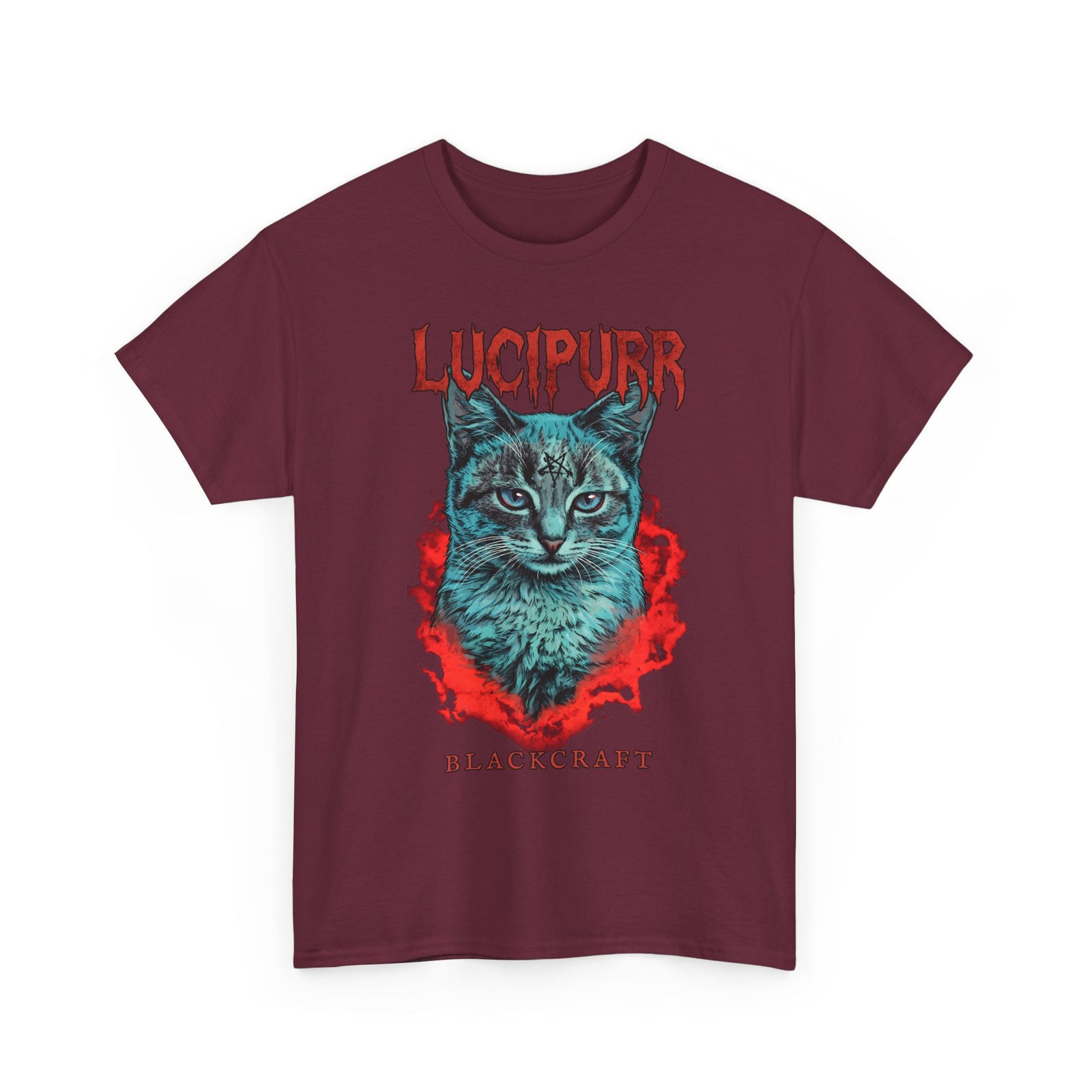Lucipurr Blackcraft T-Shirt — Edgy Heavy Metal Satanic Cat Graphic Tee