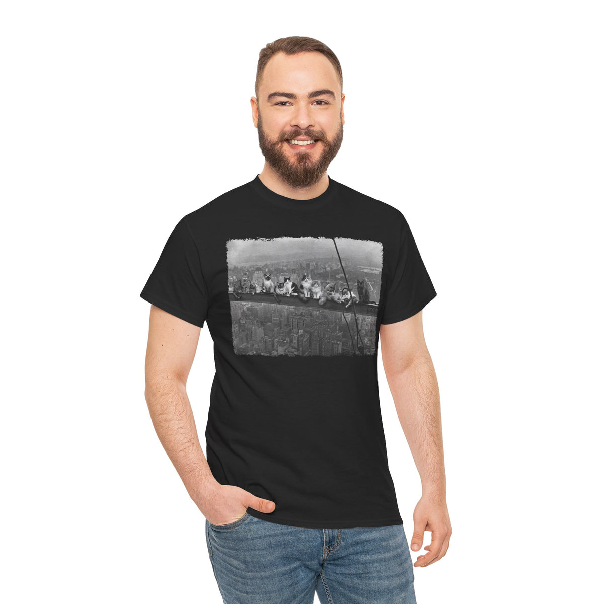 Skyscraper Cats T-Shirt — Urban Cat Skyline Tee