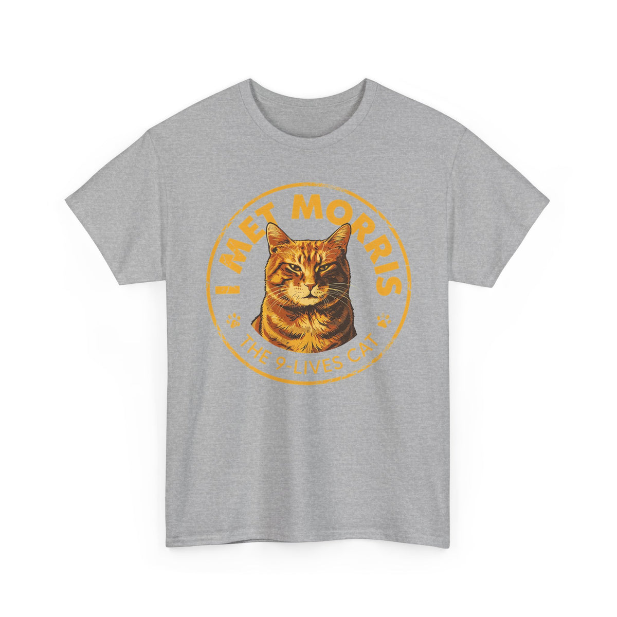 Cat T-Shirt — "I Met Morris" 9-Lives Vintage Cat Graphic Tee